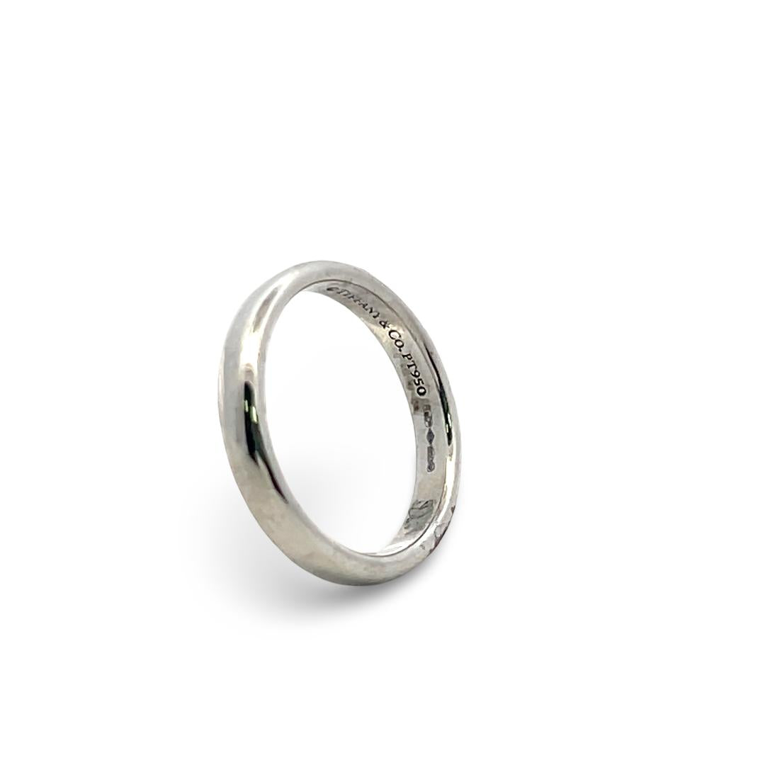 Tiffany & Co Vintage Platinum Band Ring 3MM wide 4.3 Grams Size 4.5