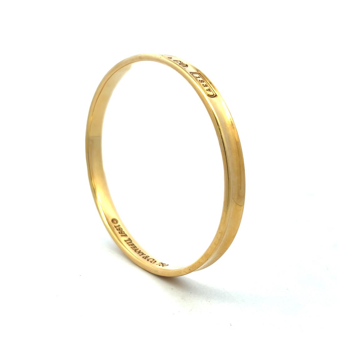 Tiffany & Co 18 Karat Yellow Gold Bangle Bracelet 27.9 Grams Size 6.75