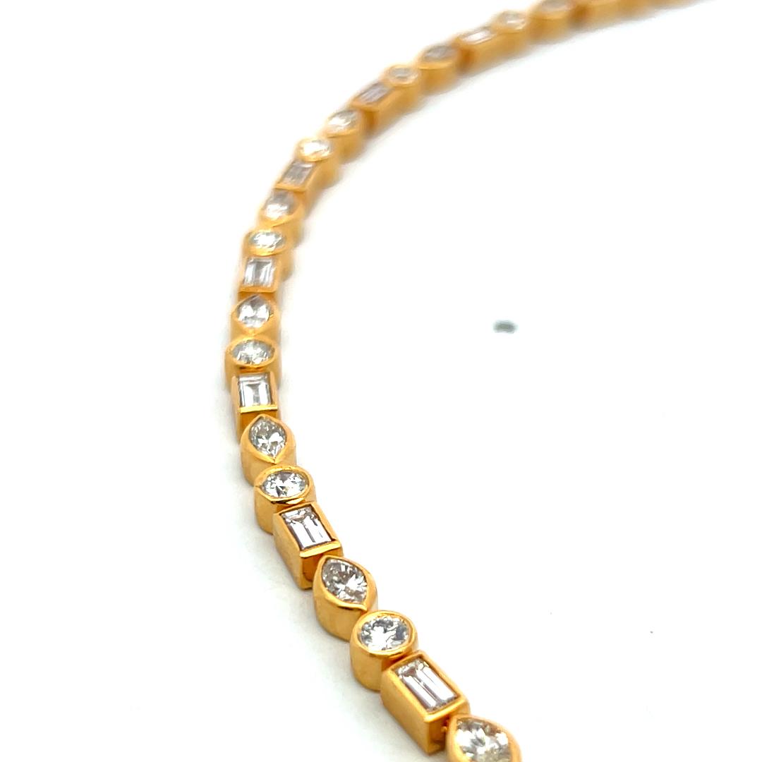 Vintage 18K Yellow Gold Tennis Bracelet with 3.5 Carat H-SI Diamonds