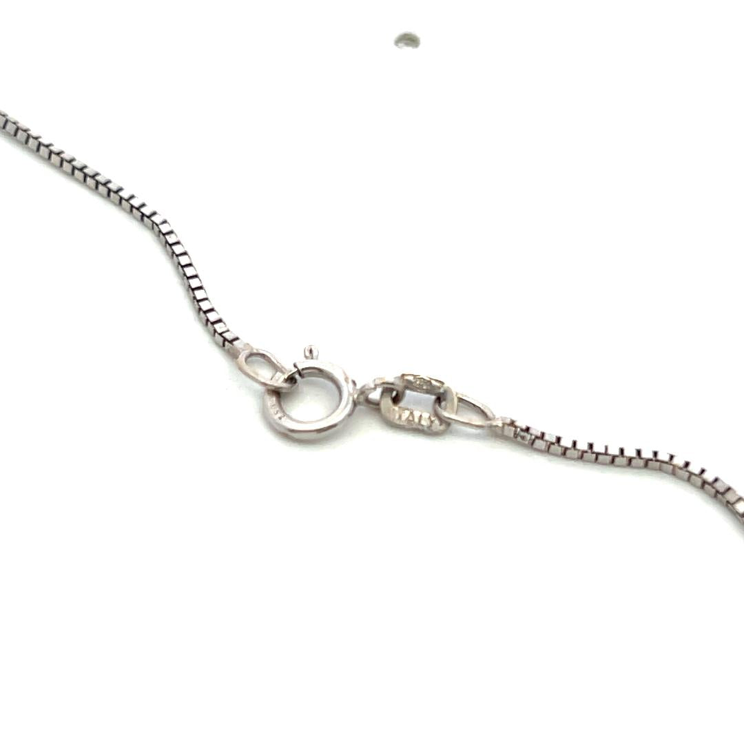18K White Gold Pendant Necklace with 1.12ct Sapphire and 19.8x14.6mm Rose Quartz
