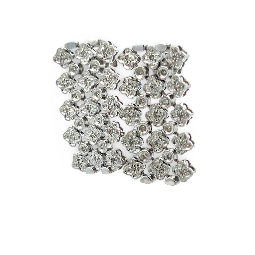 Vintage 18K White Gold Dangling Earrings with 0.2 Carat Round H SI Diamonds 9.9g