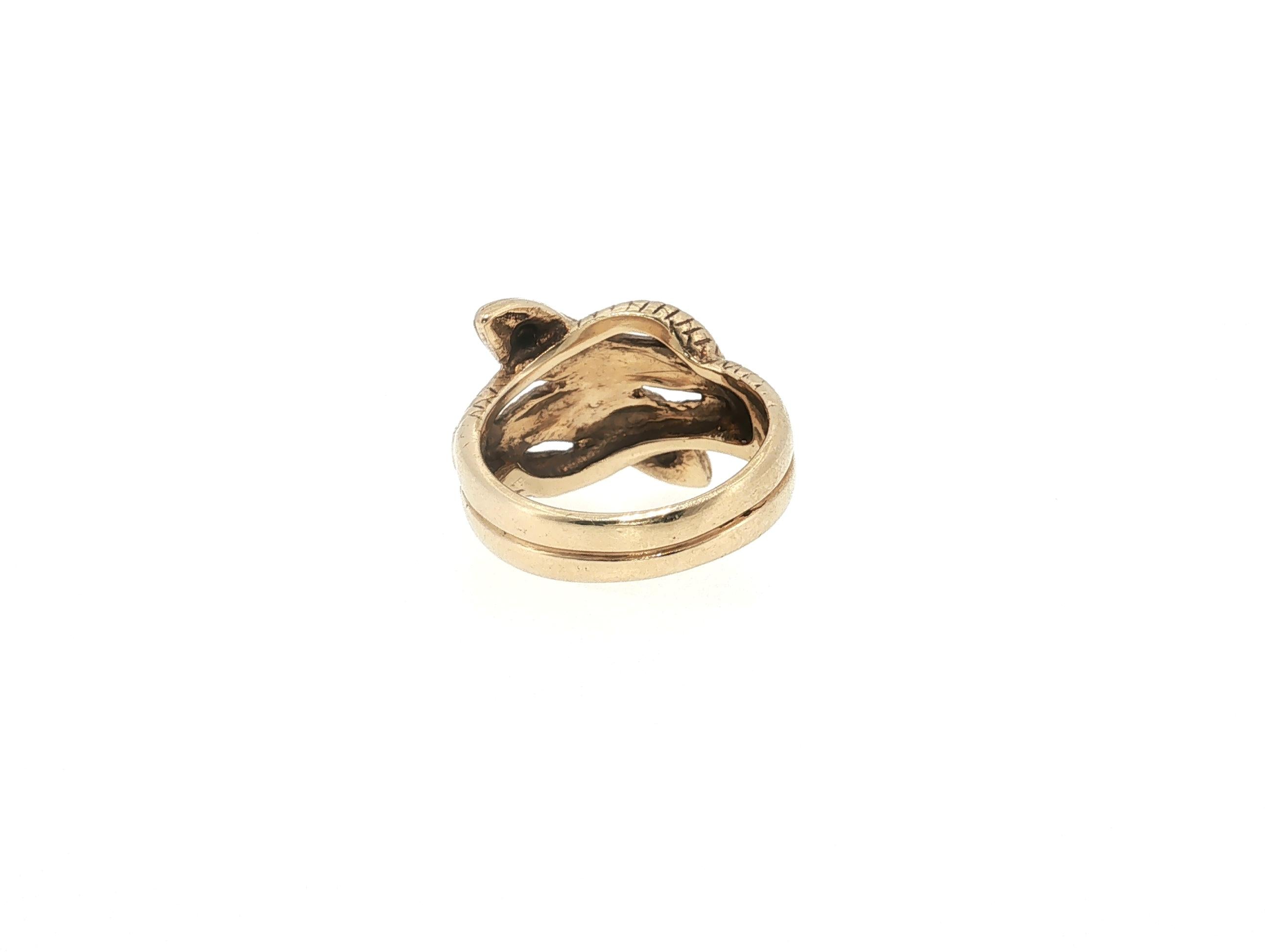Vintage 14K Yellow Gold Cocktail Ring with 0.04 Carat Round H SI Diamonds Size 9