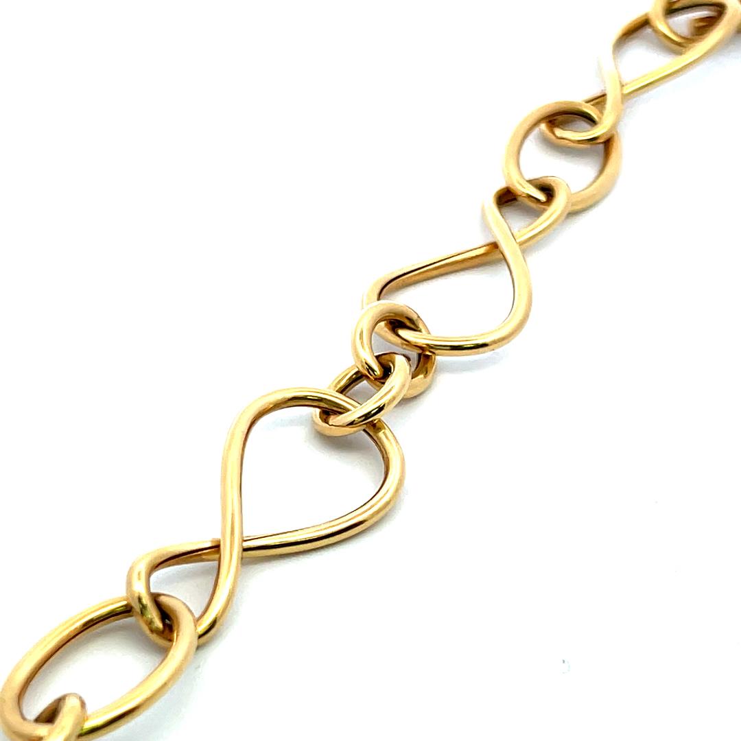 Vintage 18K Yellow Gold Link Bracelet with 9.5x40.7 MM Turquoise 23.8g