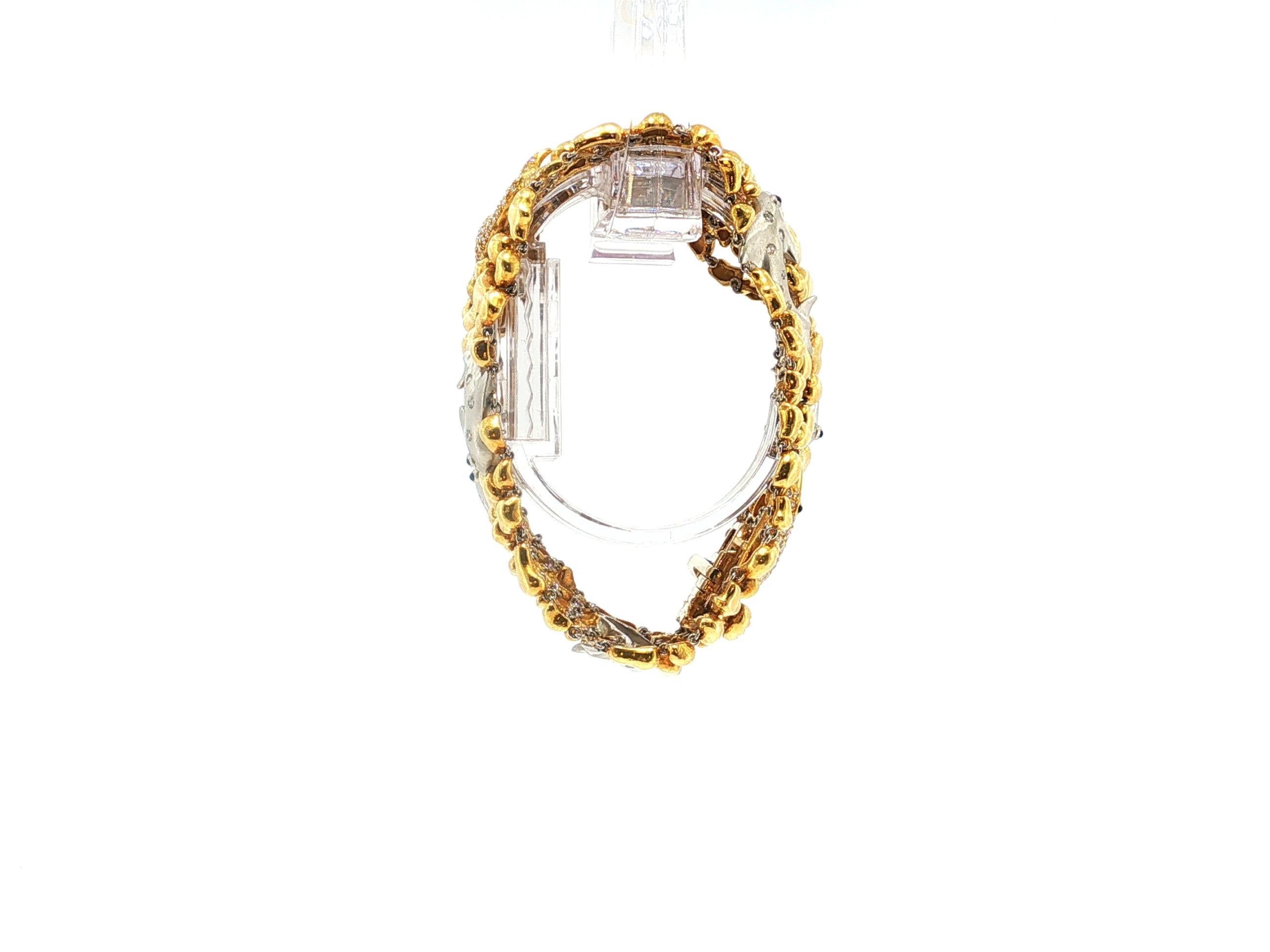 Julius Cohen 18K Gold Dolphin Clip-On Earrings Link Bracelet Set 8.2ct Diamond