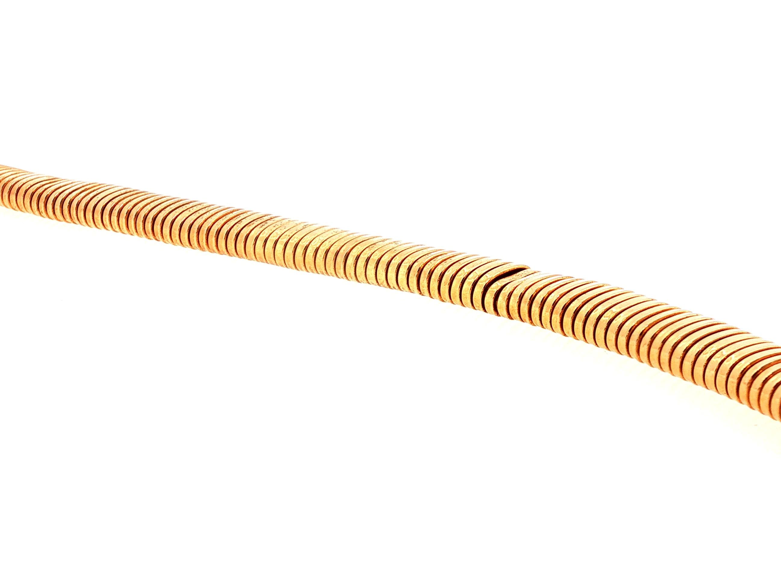 Tiffany & Co 14K Yellow Gold Tubogas Bracelet with 0.4 Carat Round G VS Diamonds
