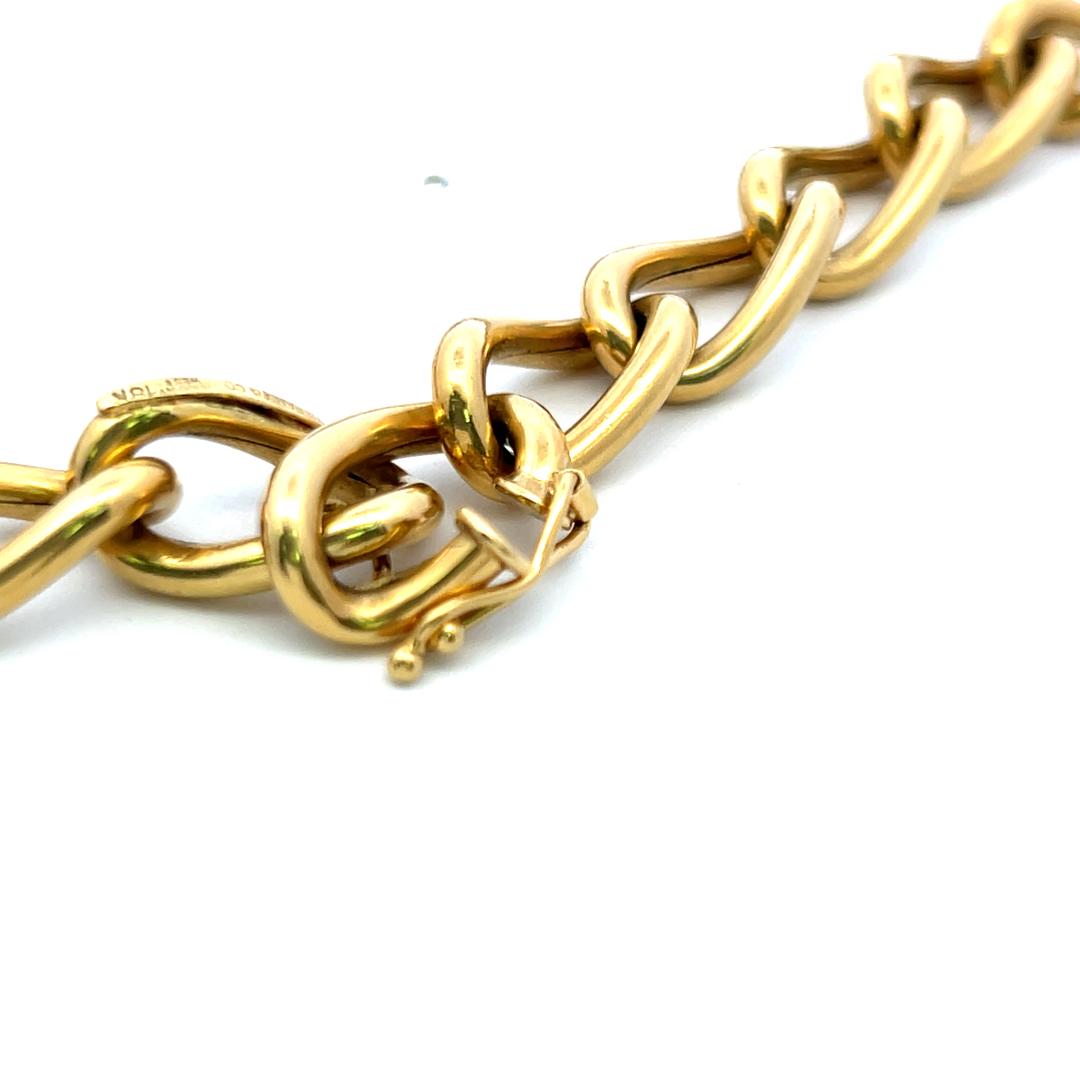 Tiffany & Co Vintage 18K Yellow Gold Link Necklace 35x0.39x0.17 Inch 96.8 Grams