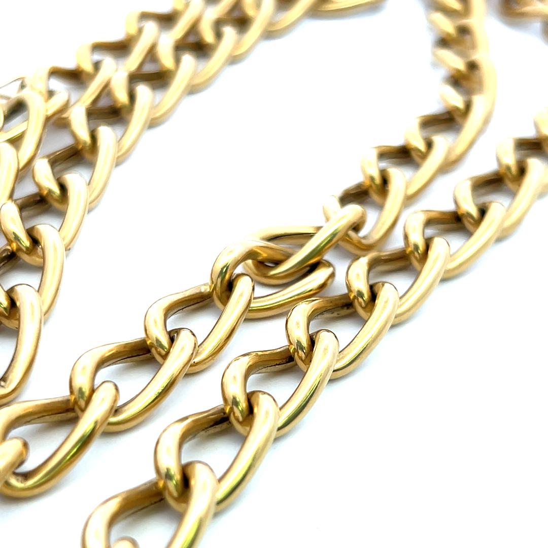 Tiffany & Co Vintage 18K Yellow Gold Link Necklace 35x0.39x0.17 Inch 96.8 Grams