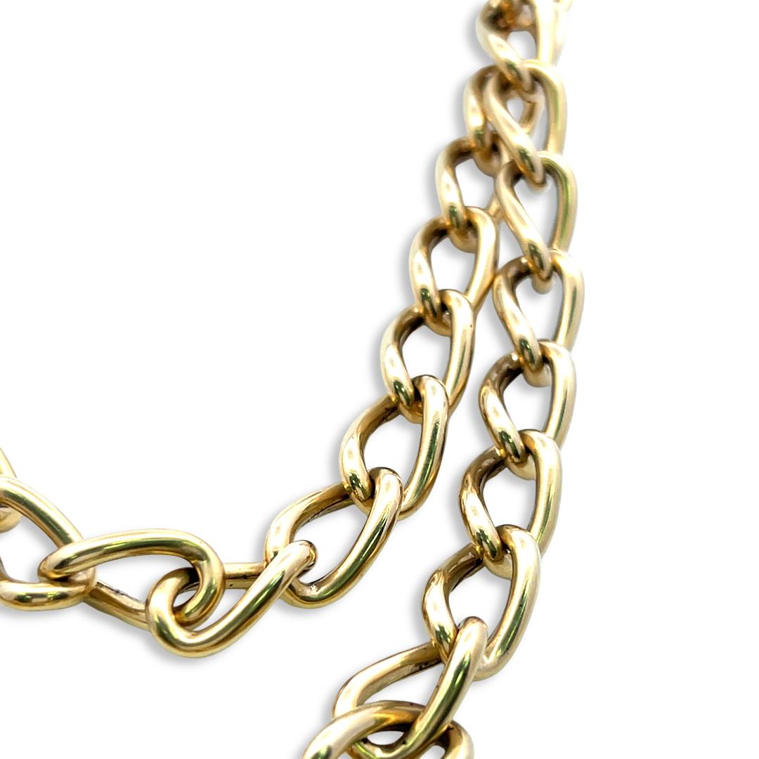 Tiffany & Co Vintage 18K Yellow Gold Link Necklace 35x0.39x0.17 Inch 96.8 Grams