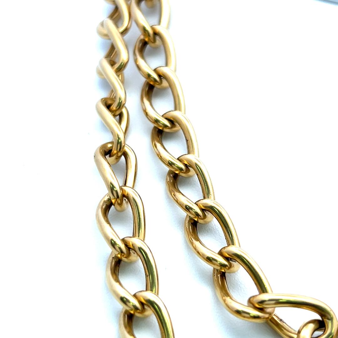 Tiffany & Co Vintage 18K Yellow Gold Link Necklace 35x0.39x0.17 Inch 96.8 Grams
