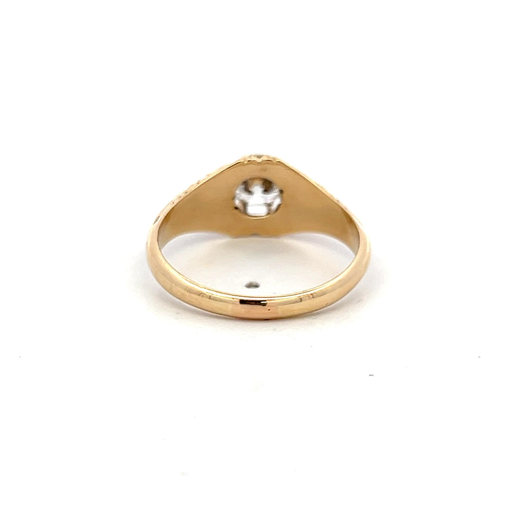 14K Yellow Gold Engagement Ring with 1.18 Carat Circular Cut Diamond I VS2 GIA