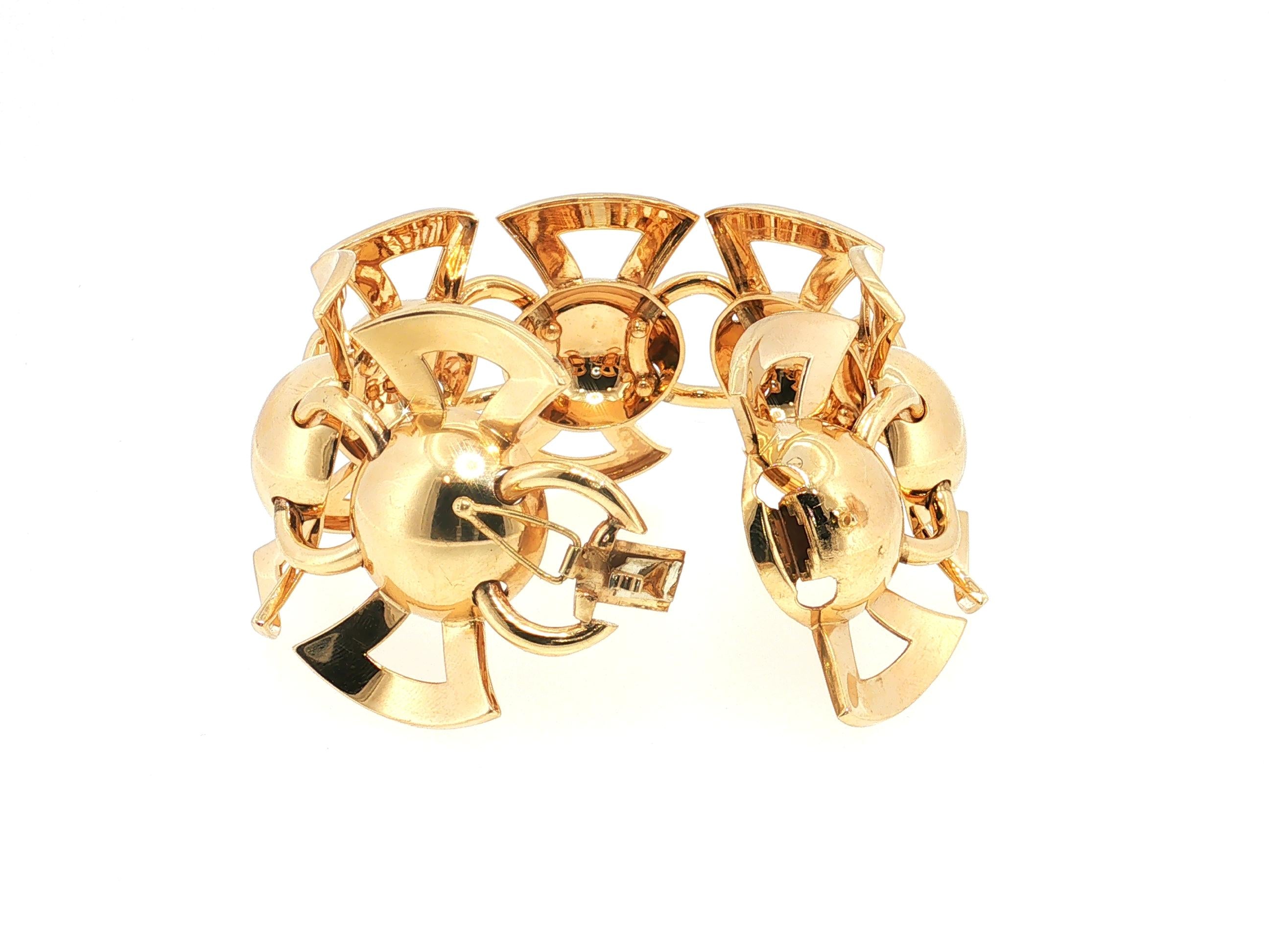 Tiffany & Co Vintage 14 Karat Yellow Gold Link Bracelet 95.3 Grams 7.5 Inches