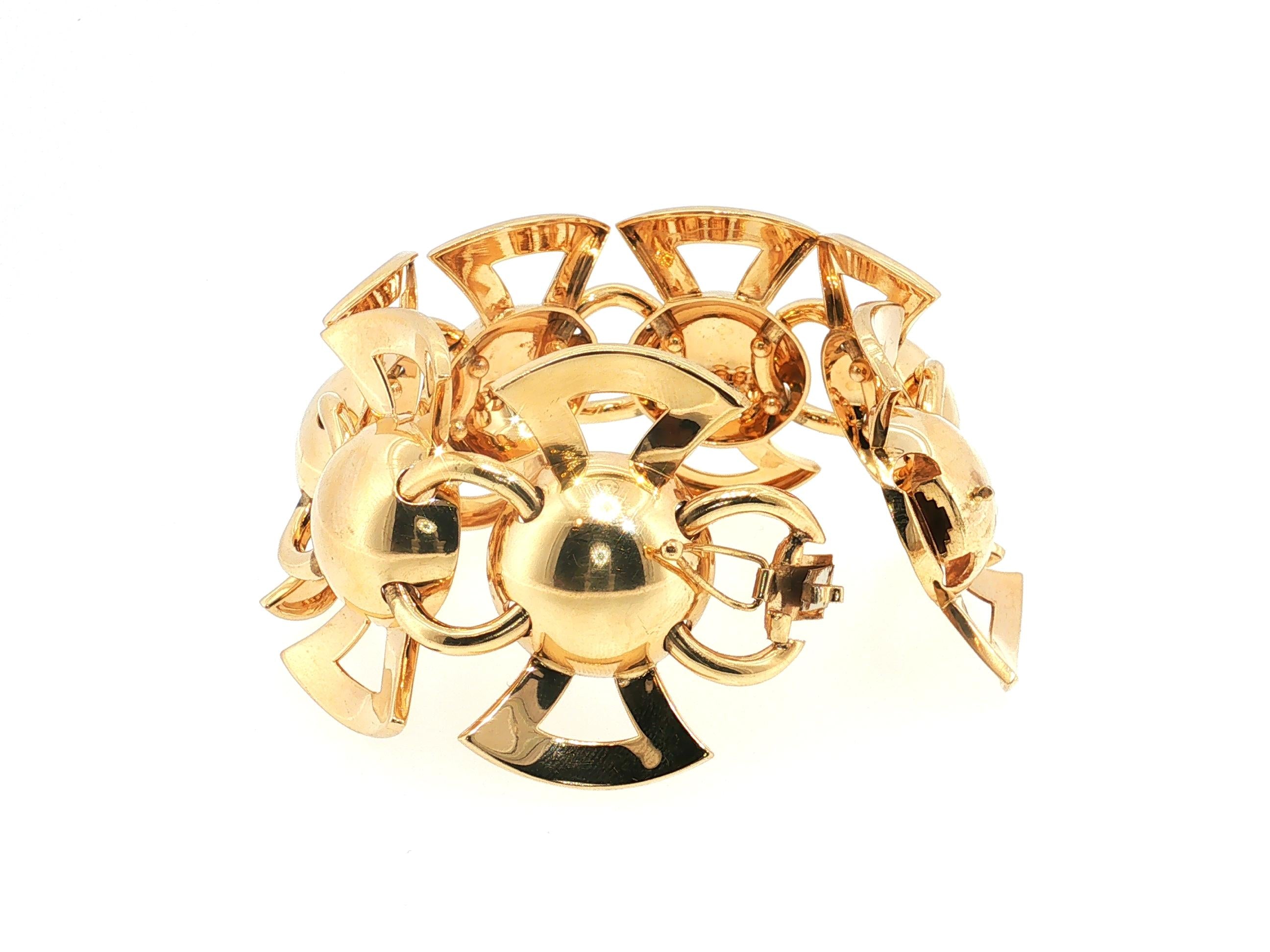 Tiffany & Co Vintage 14 Karat Yellow Gold Link Bracelet 95.3 Grams 7.5 Inches