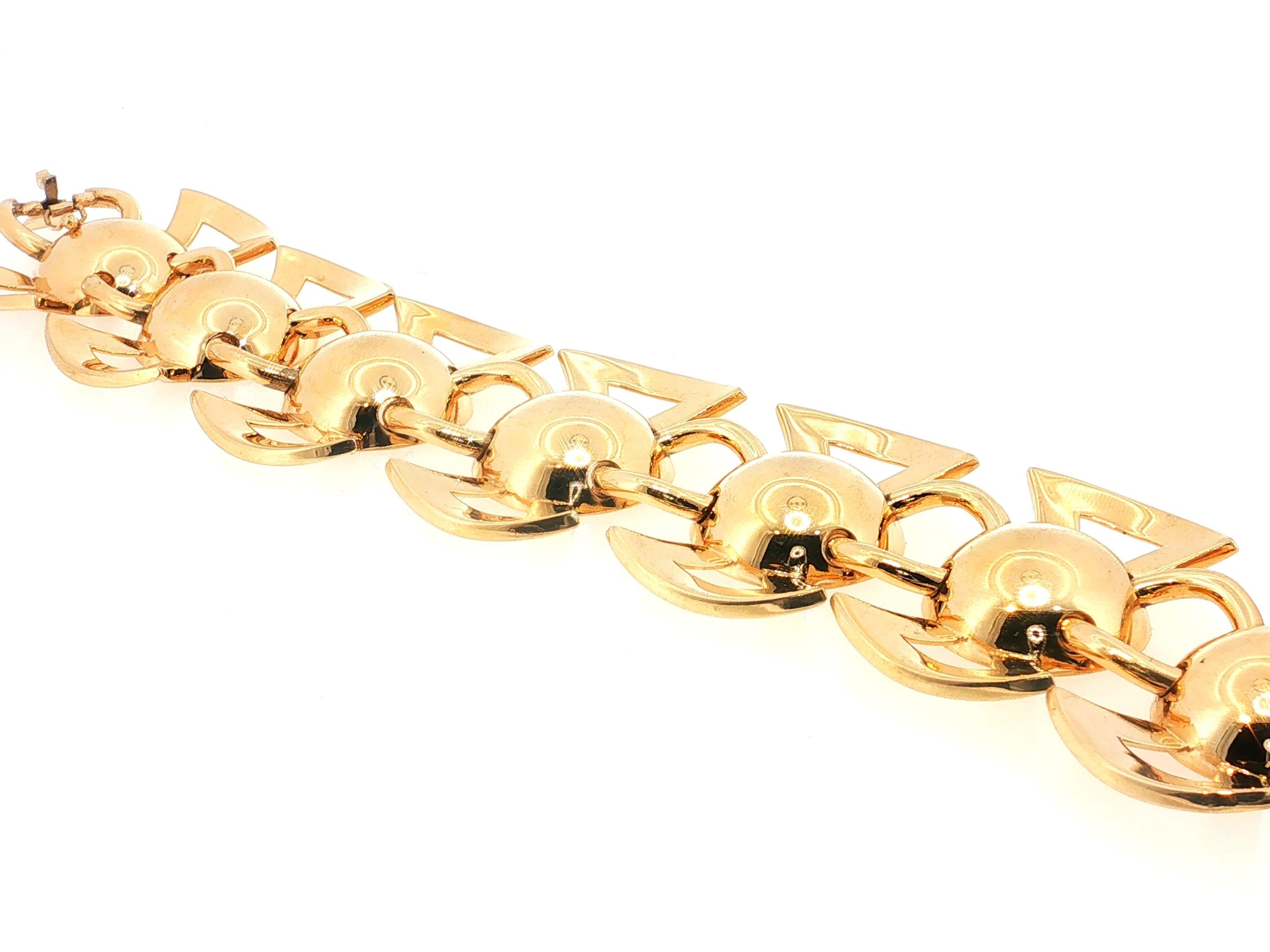 Tiffany & Co Vintage 14 Karat Yellow Gold Link Bracelet 95.3 Grams 7.5 Inches