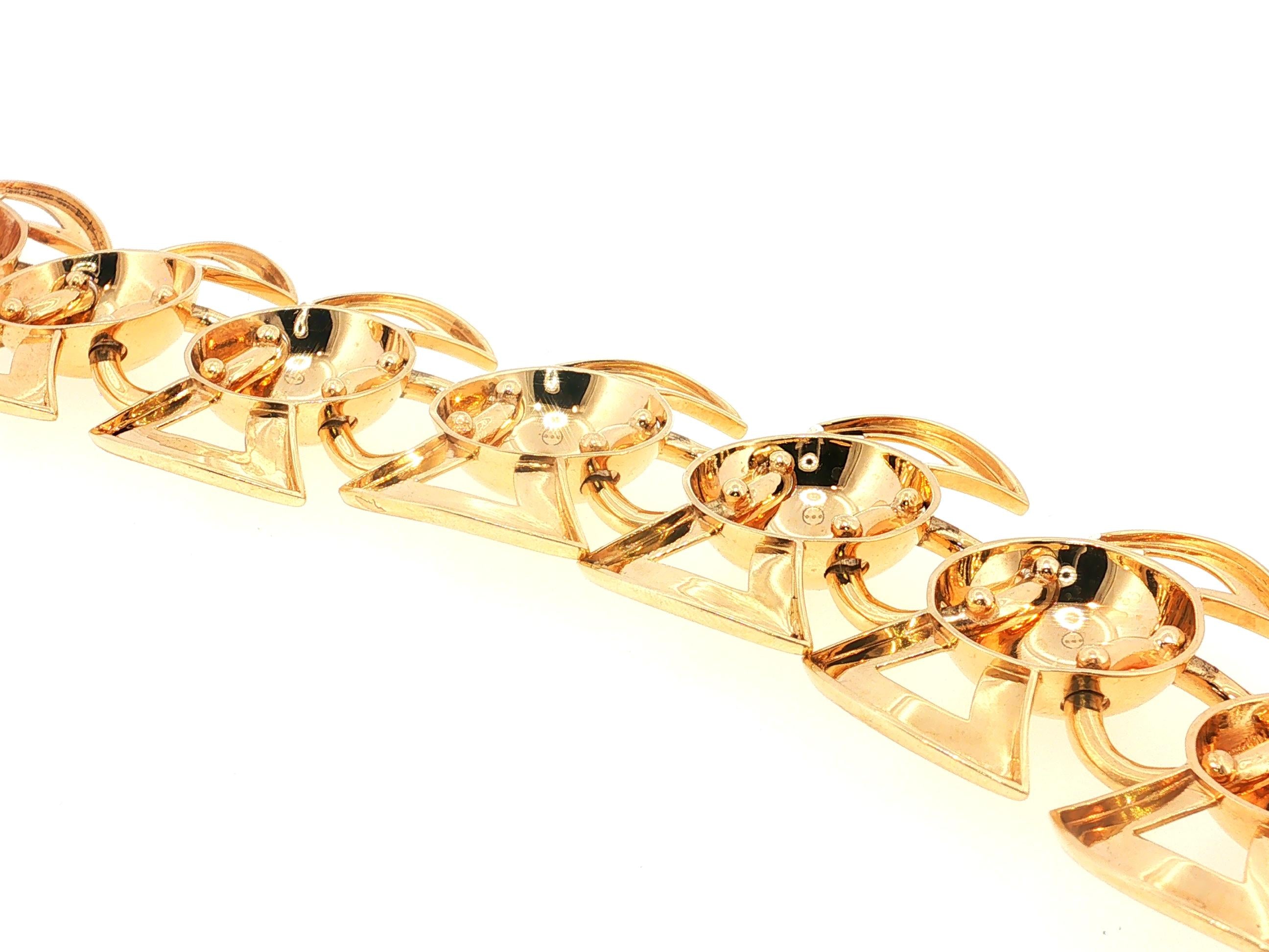 Tiffany & Co Vintage 14 Karat Yellow Gold Link Bracelet 95.3 Grams 7.5 Inches