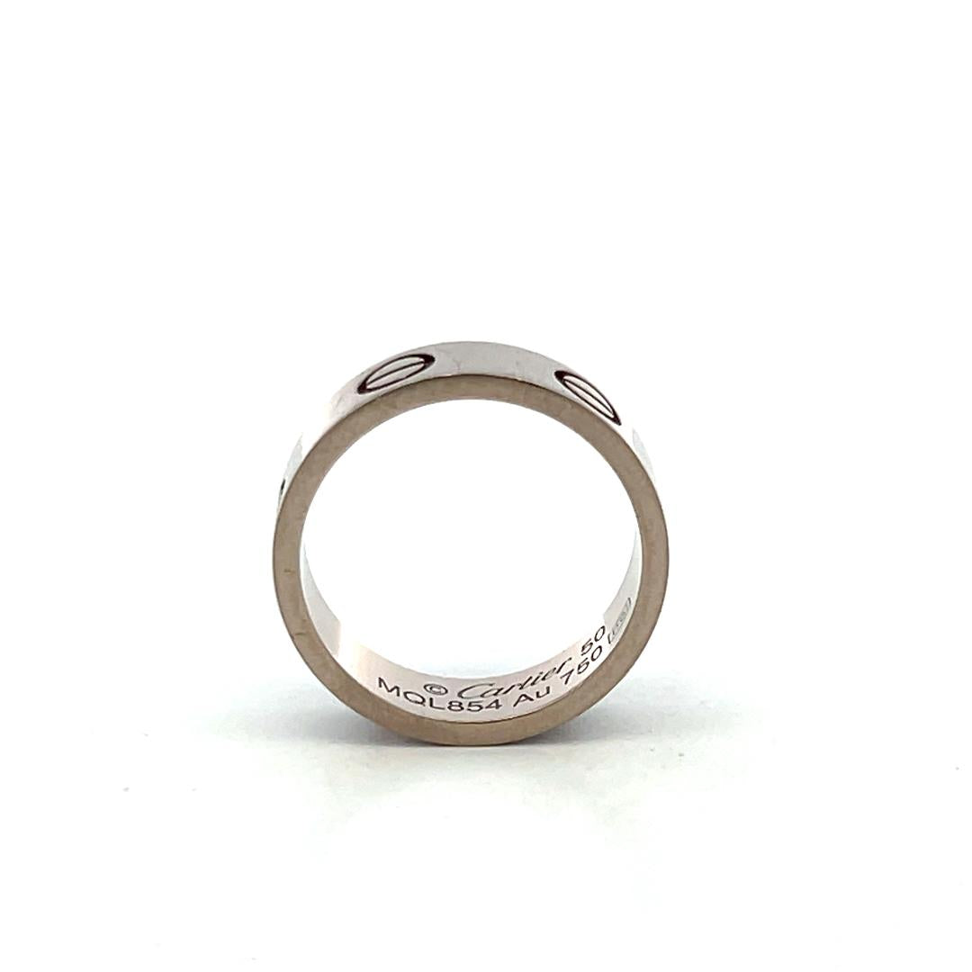 Cartier Vintage 18 Karat White Gold Love Ring 5.5MM Size 5.25 (50)