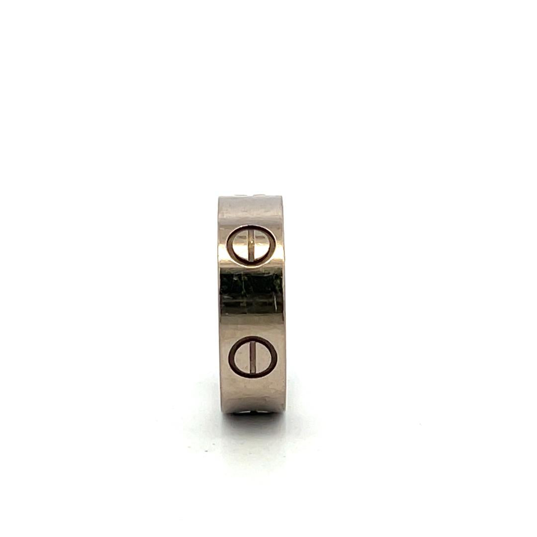 Cartier Vintage 18 Karat White Gold Love Ring 5.5MM Size 5.25 (50)