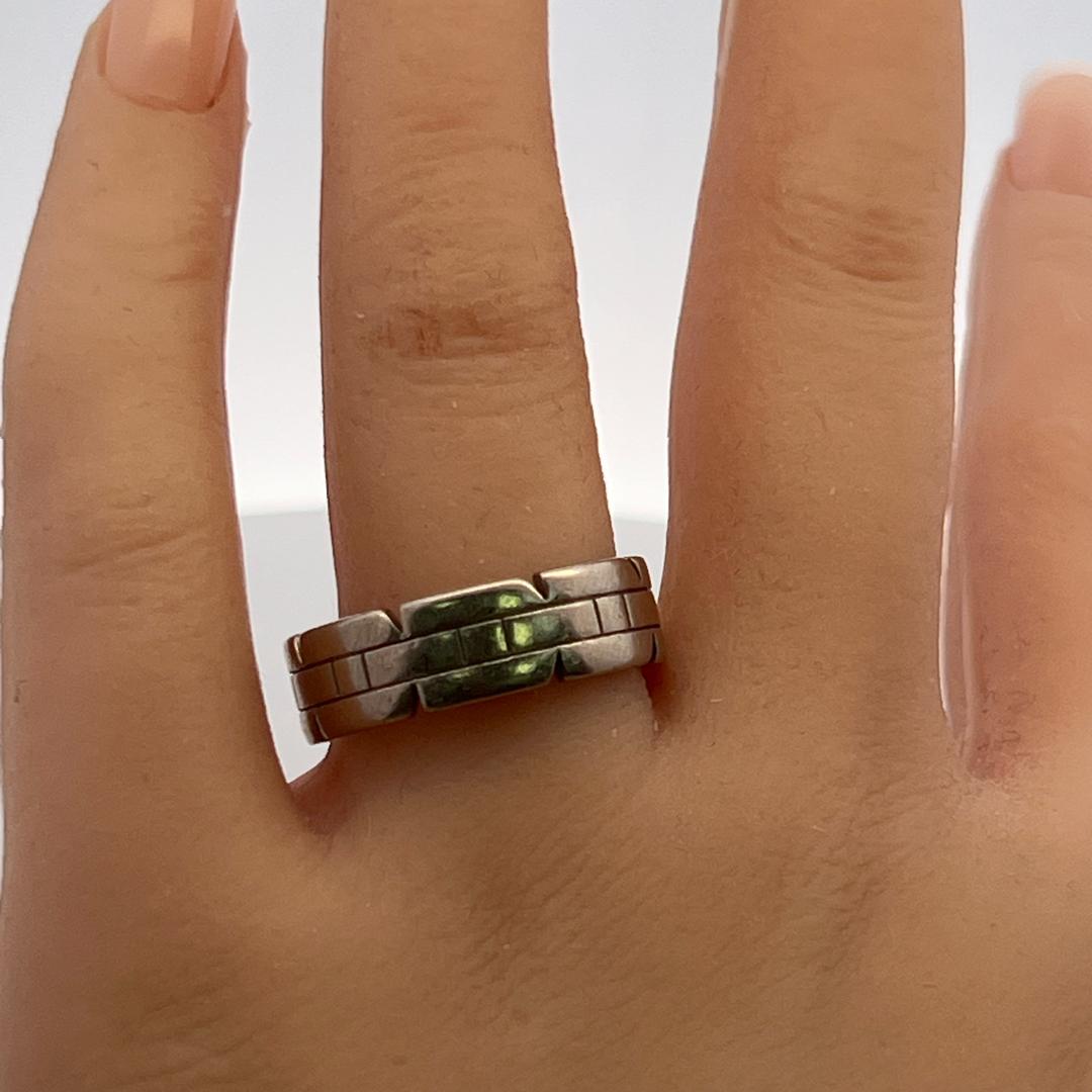Cartier Tank Vintage 18 Karat White Gold Band Ring 11.7 Grams Size 10