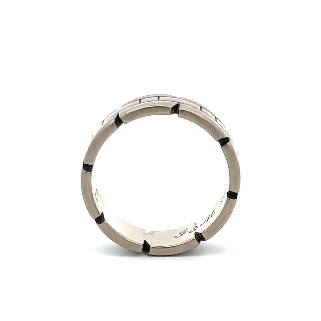 Cartier Tank Vintage 18 Karat White Gold Band Ring 11.7 Grams Size 10