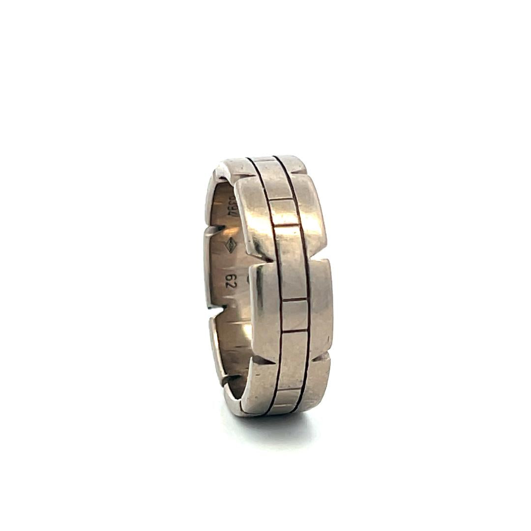 Cartier Tank Vintage 18 Karat White Gold Band Ring 11.7 Grams Size 10