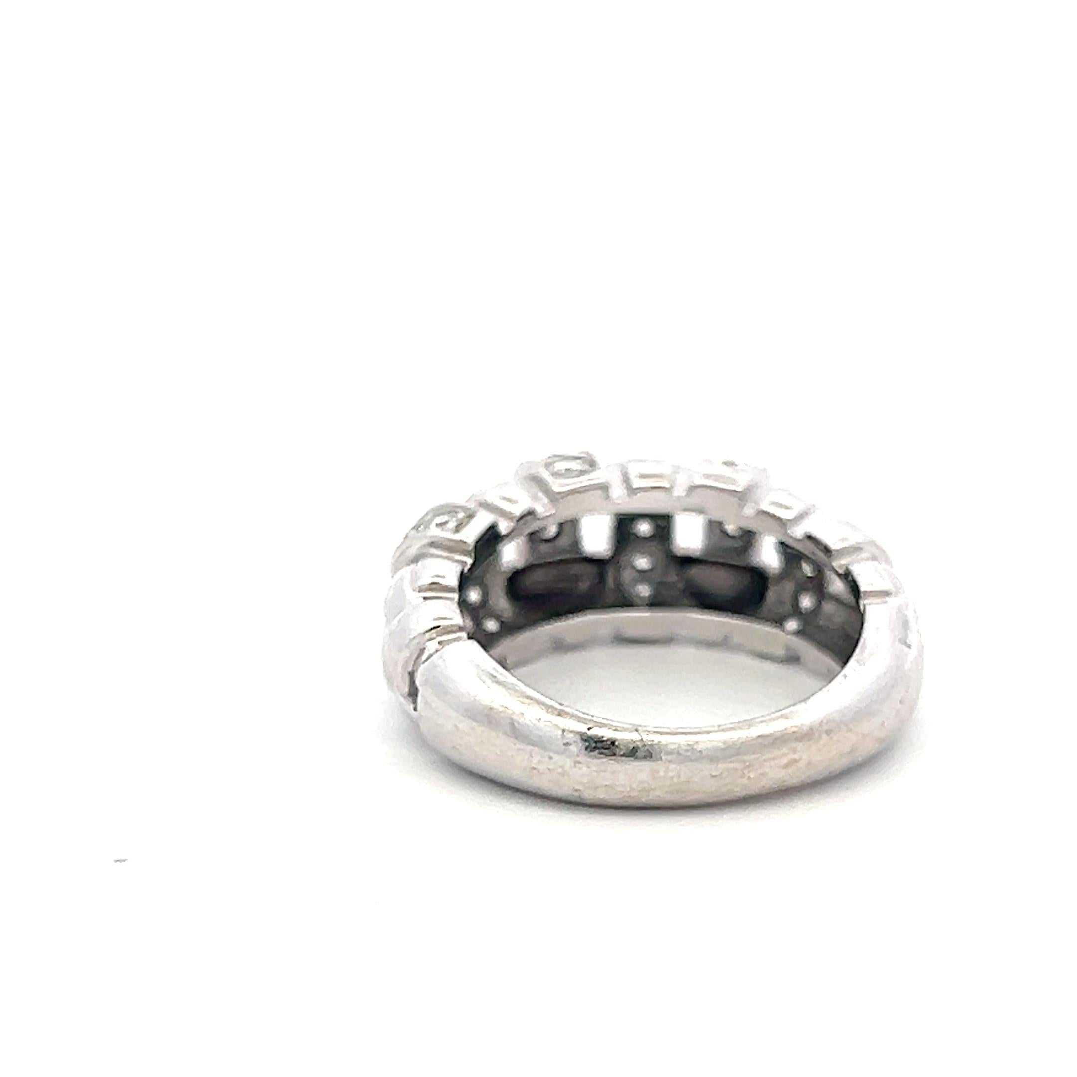 Tiffany & Co 18K W-Gold Band Ring with 0.4 Carat Round F VS Diamonds Size 5.5