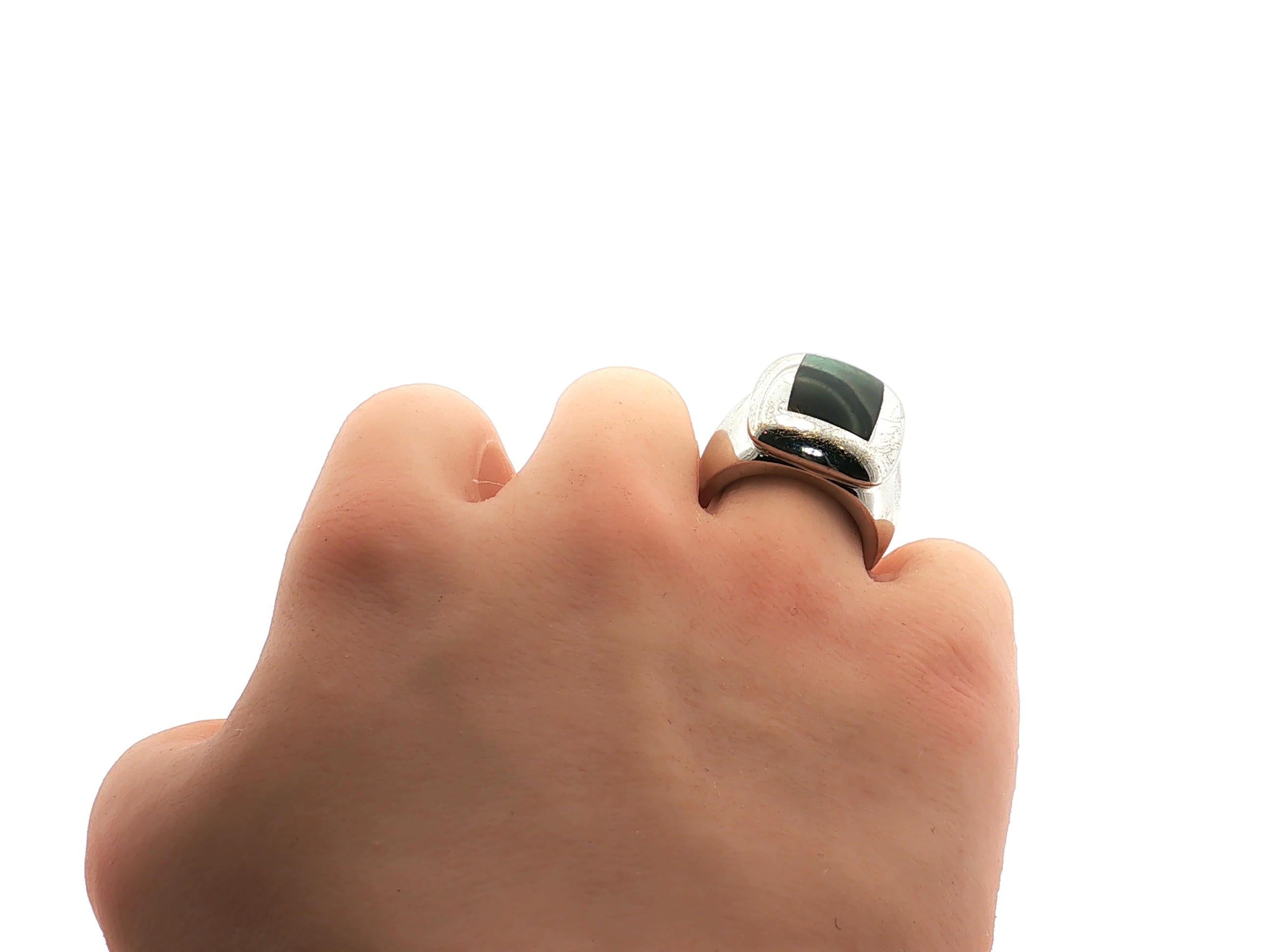 Van Cleef & Arpels 18K WG Cocktail Ring with 14.98x10.1mm Moonstone Size 6.5
