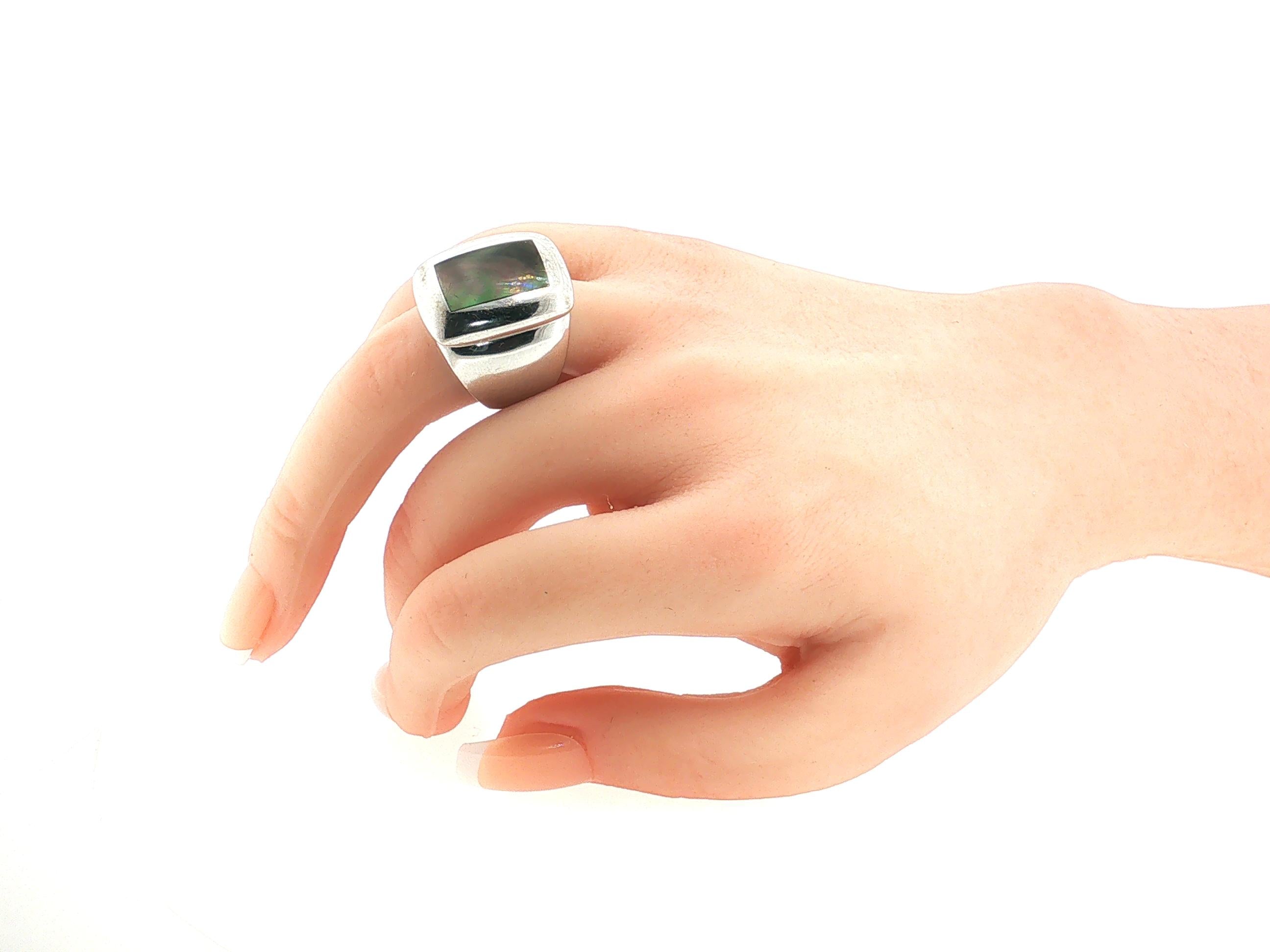 Van Cleef & Arpels 18K WG Cocktail Ring with 14.98x10.1mm Moonstone Size 6.5