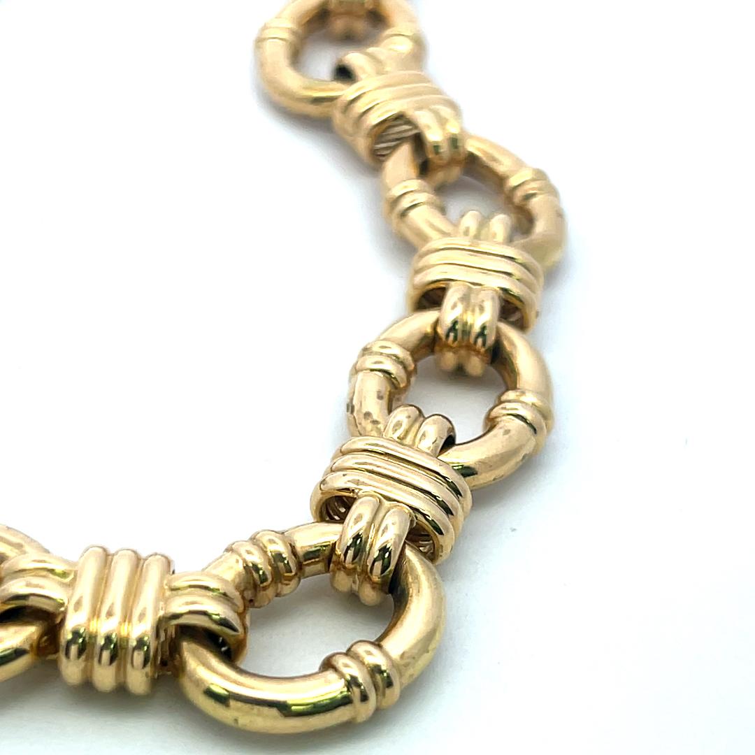 Tiffany & Co Vintage 18K Yellow Gold Link Necklace 87 Grams 16.5 Inch