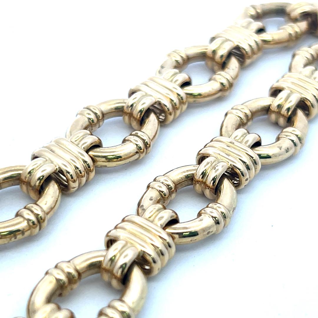 Tiffany & Co Vintage 18K Yellow Gold Link Necklace 87 Grams 16.5 Inch