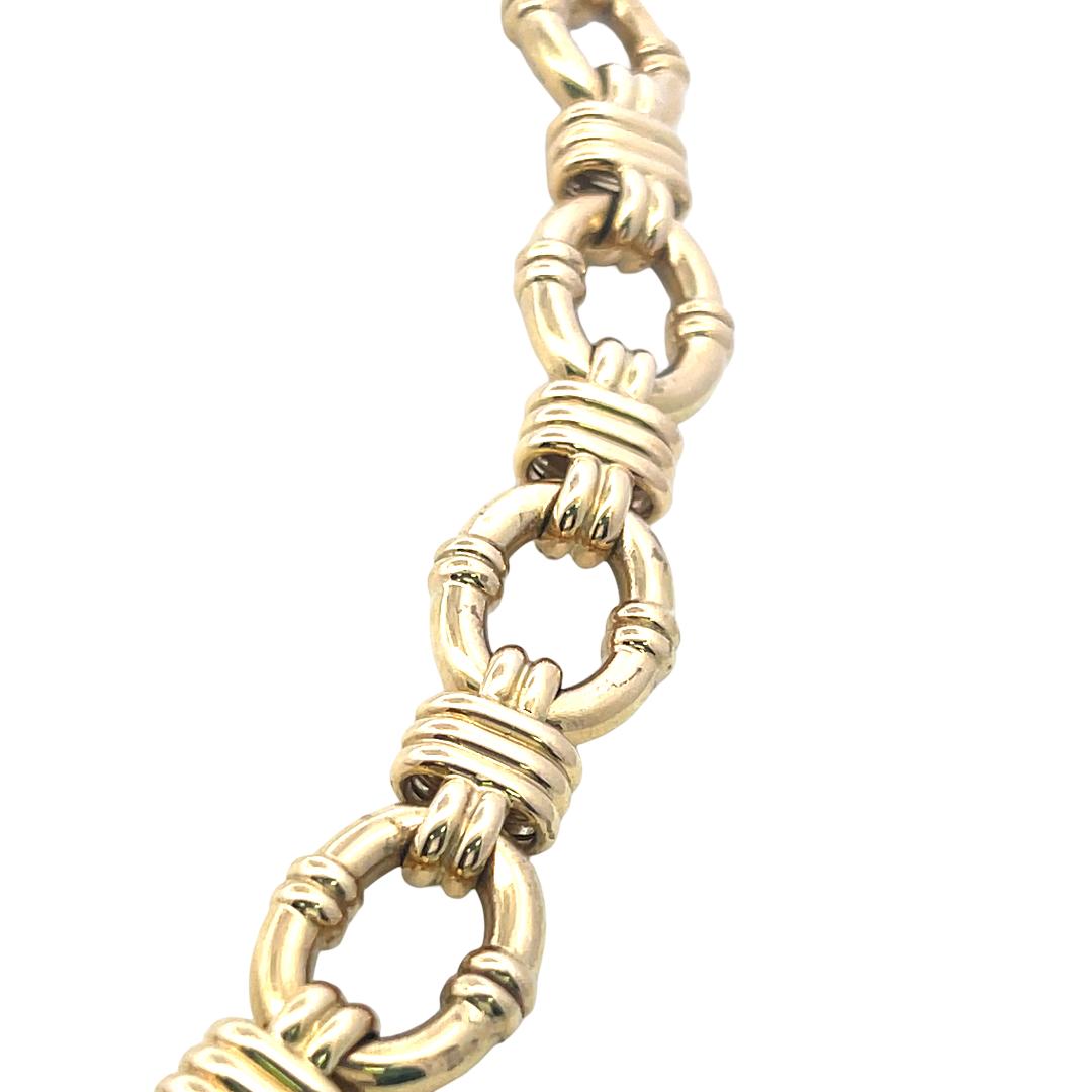 Tiffany & Co Vintage 18K Yellow Gold Link Necklace 87 Grams 16.5 Inch