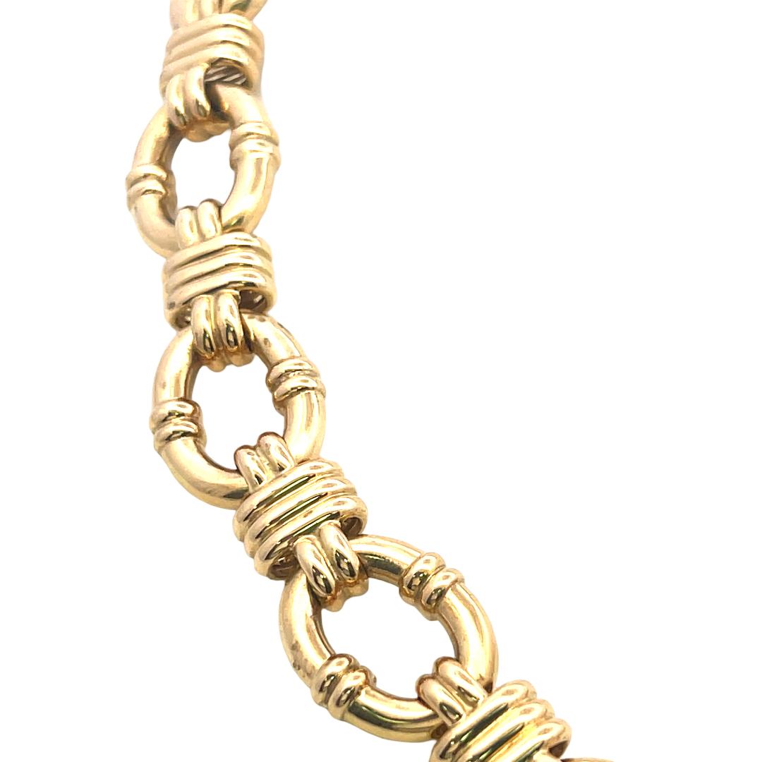 Tiffany & Co Vintage 18K Yellow Gold Link Necklace 87 Grams 16.5 Inch