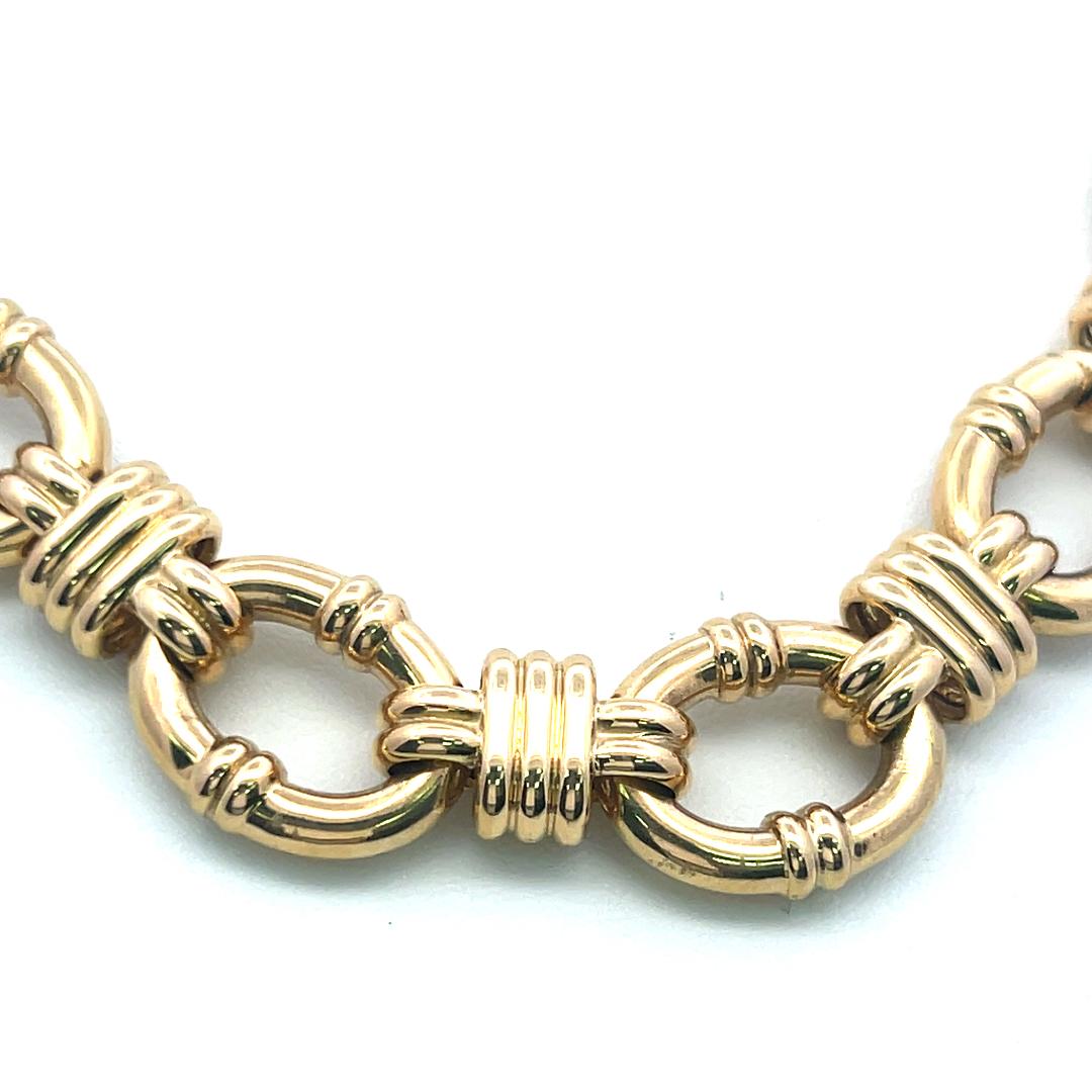 Tiffany & Co Vintage 18K Yellow Gold Link Necklace 87 Grams 16.5 Inch