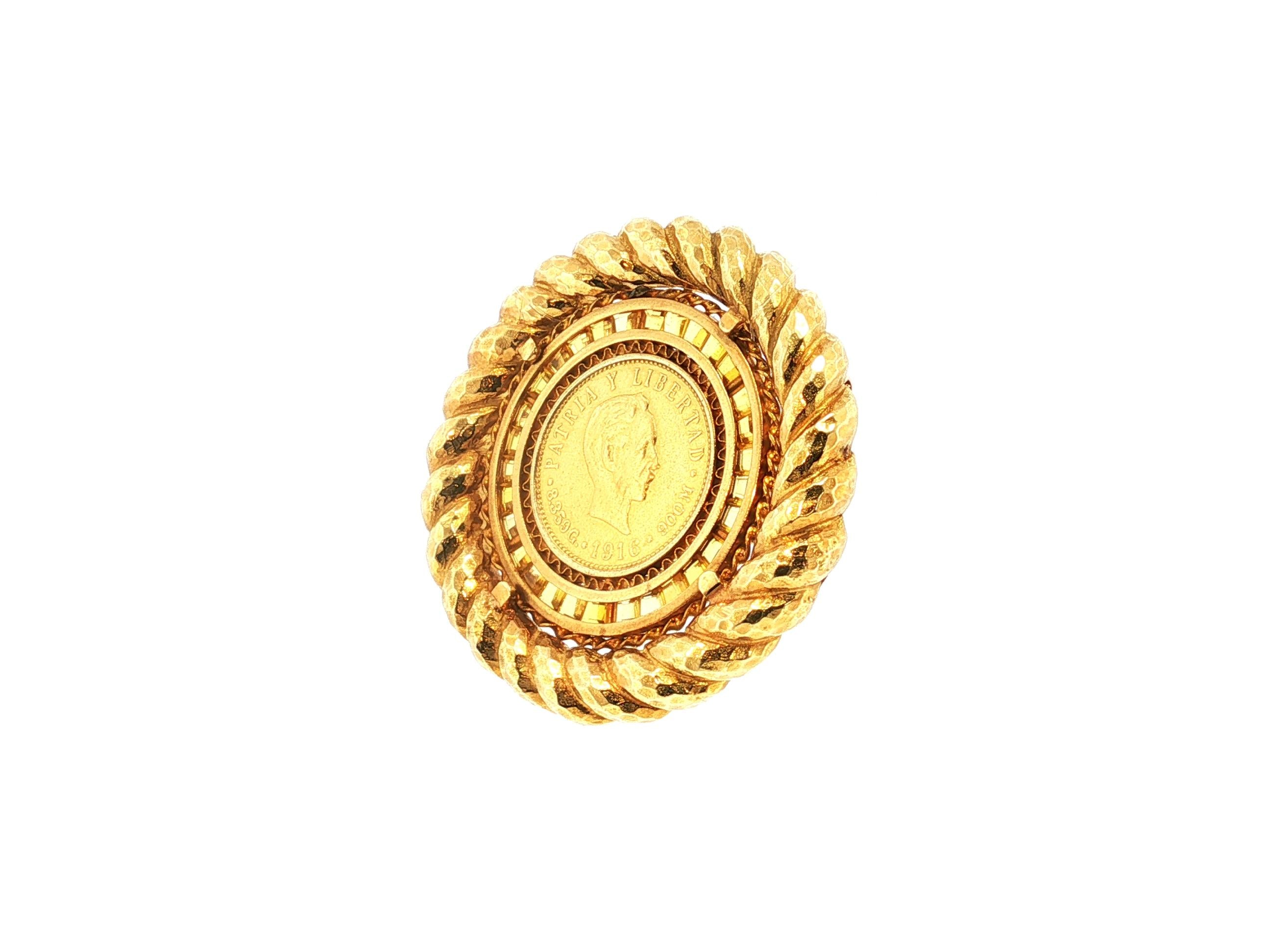 David Webb 18 Karat Yellow Gold Pin Brooch 1.8x0.2 Inch 42.07 Grams