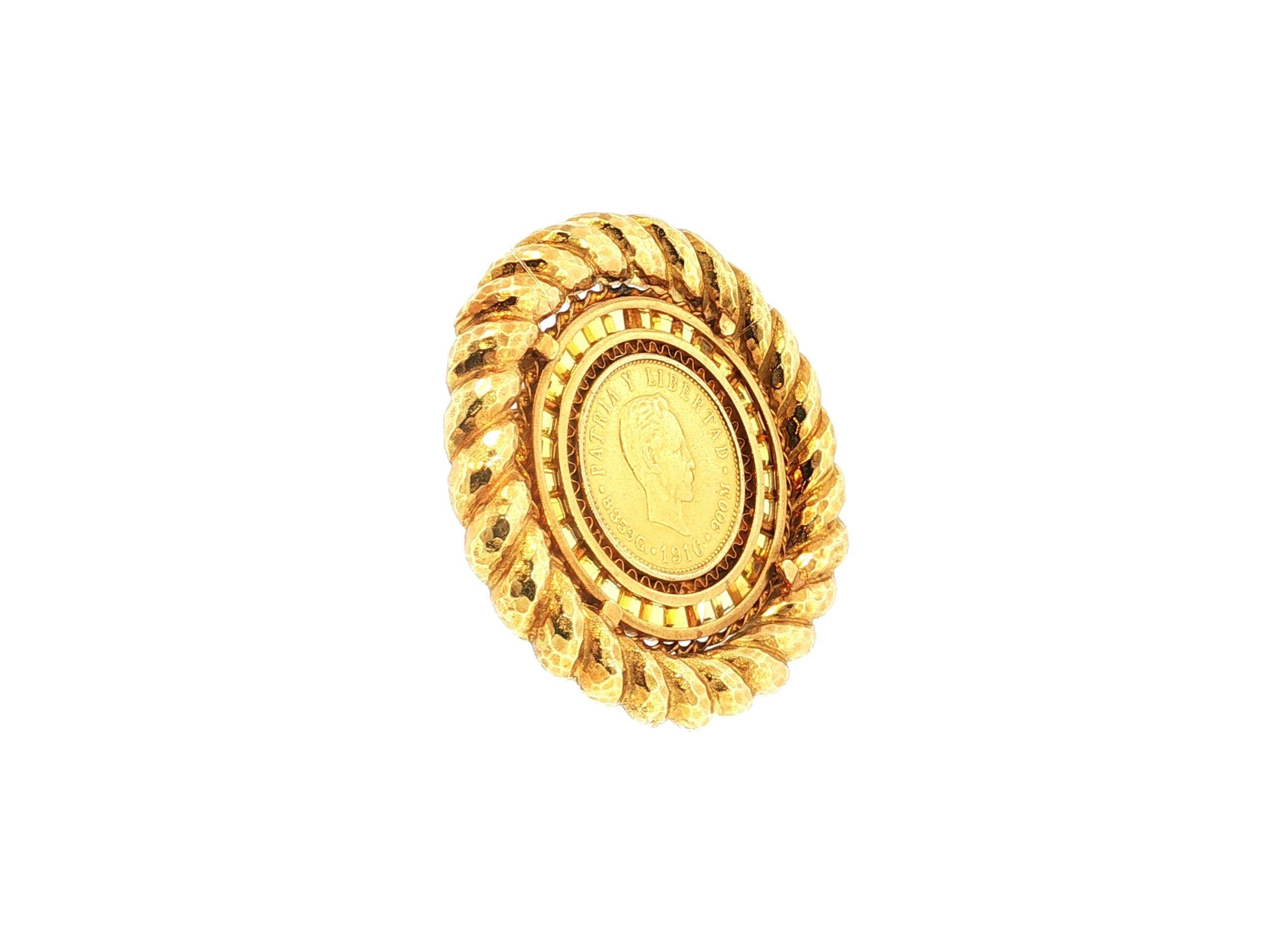 David Webb 18 Karat Yellow Gold Pin Brooch 1.8x0.2 Inch 42.07 Grams