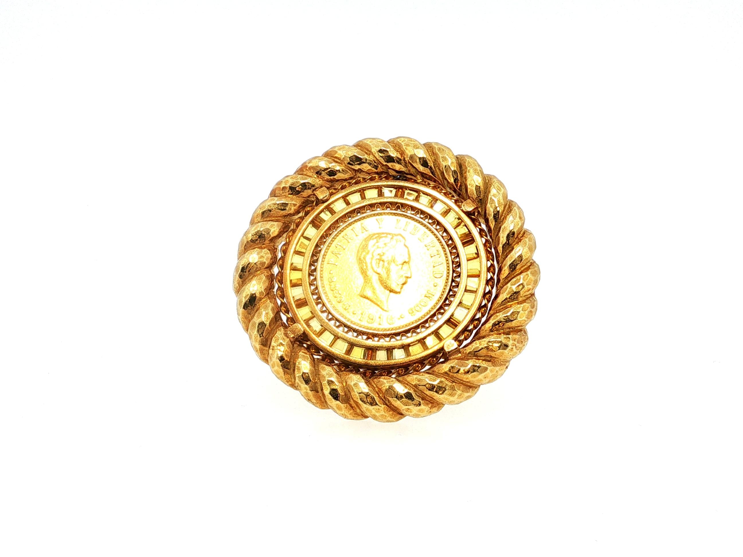 David Webb 18 Karat Yellow Gold Pin Brooch 1.8x0.2 Inch 42.07 Grams