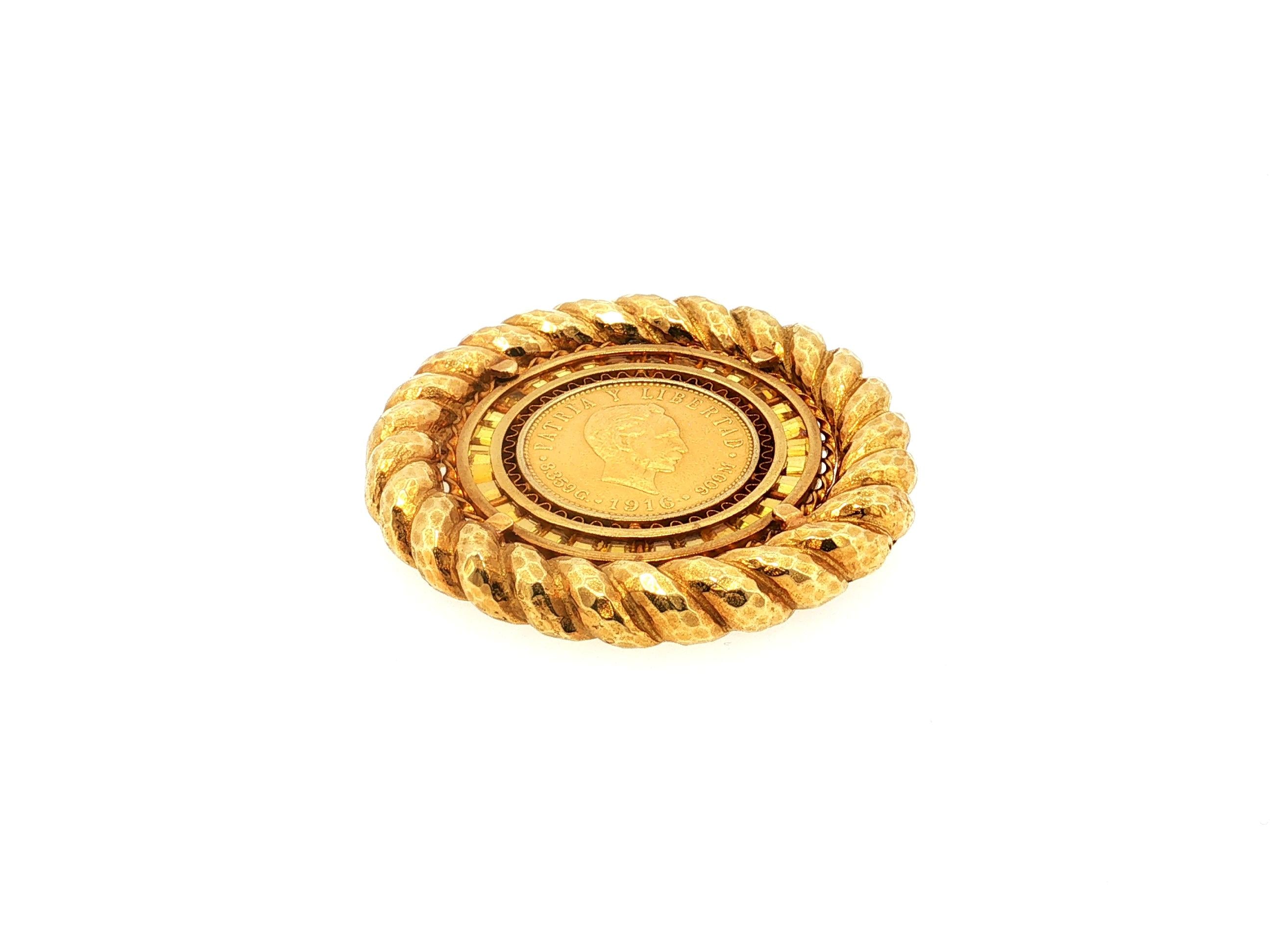 David Webb 18 Karat Yellow Gold Pin Brooch 1.8x0.2 Inch 42.07 Grams