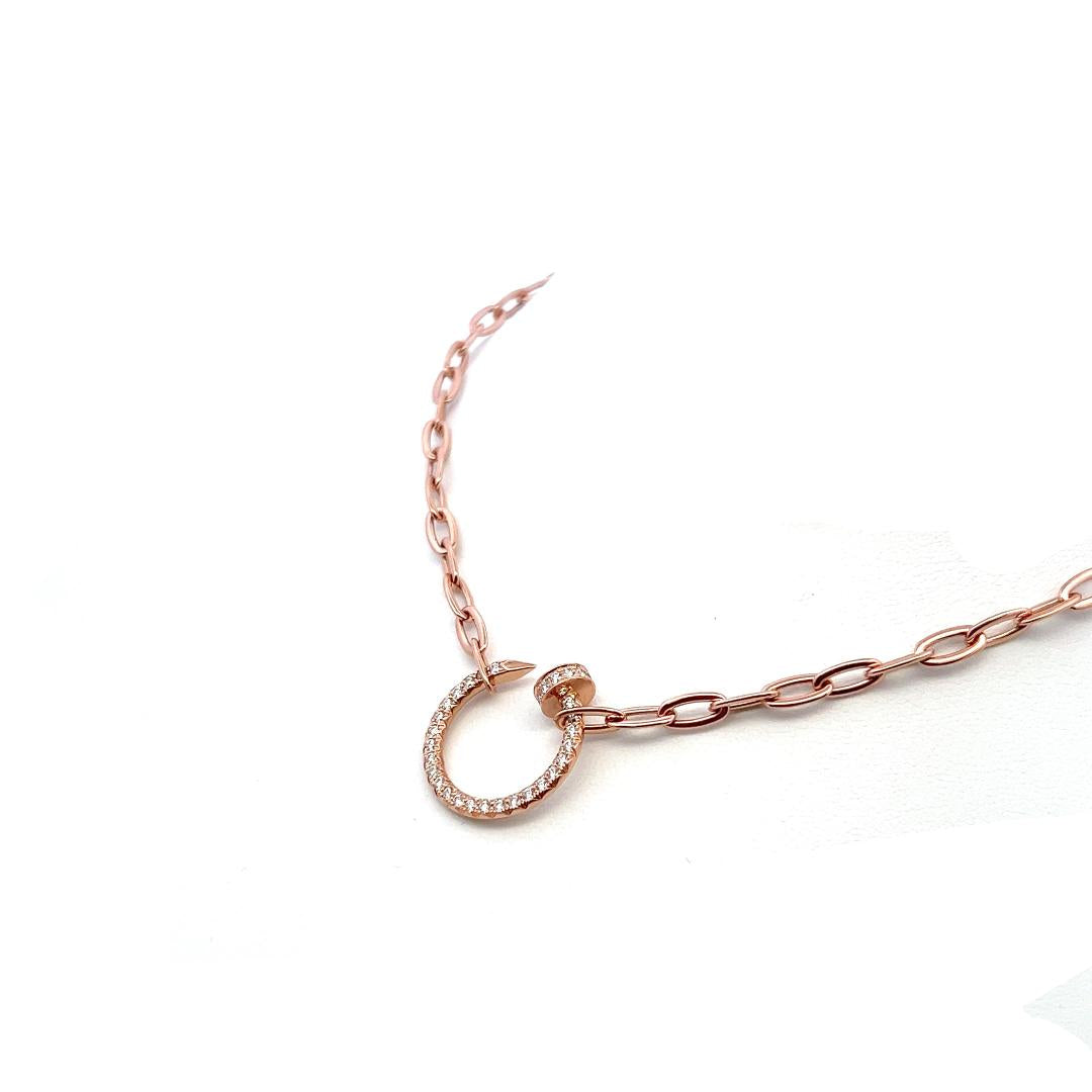 Cartier 18K Rose Gold Pendant Necklace with 0.4 Carat Round G-VS Diamond