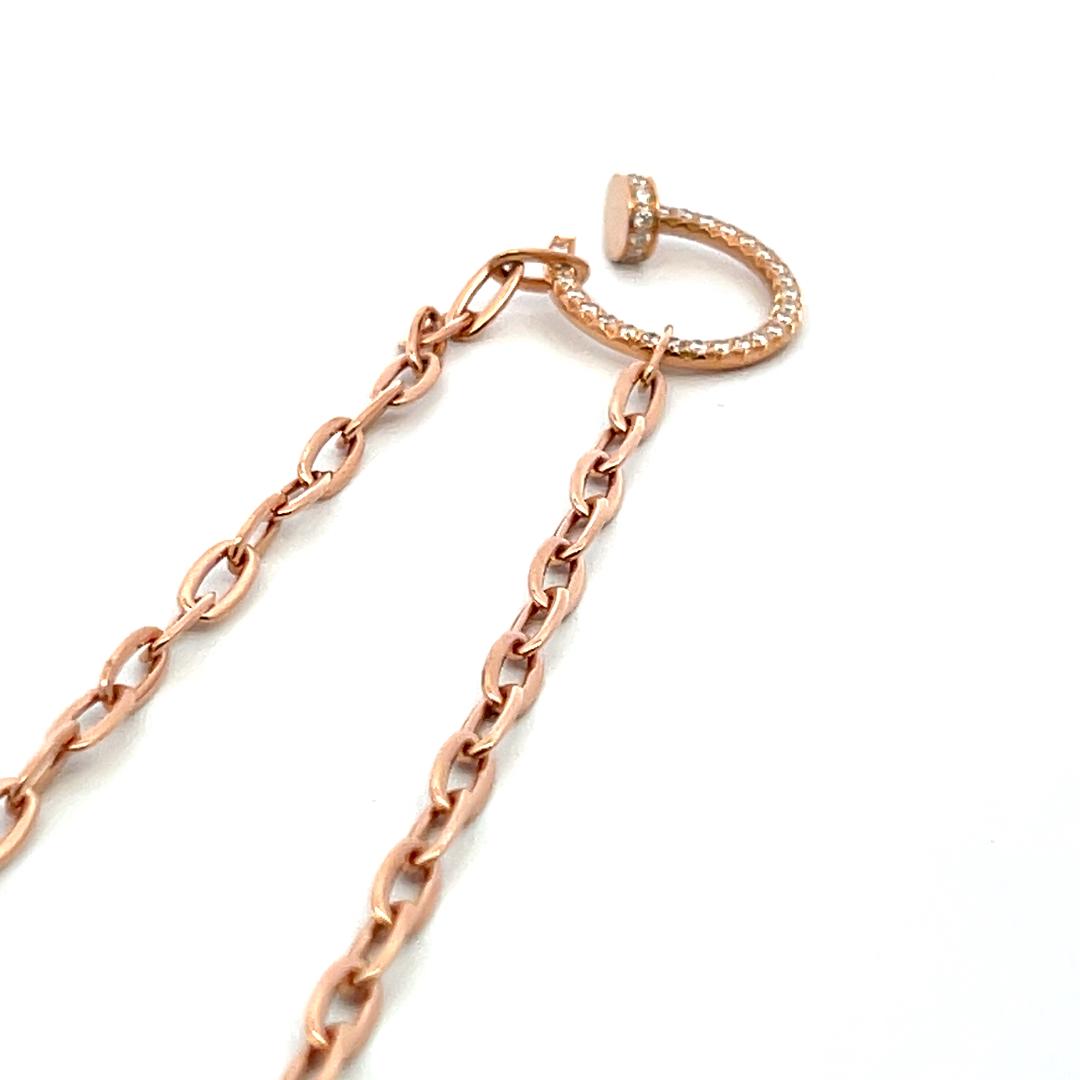 Cartier 18K Rose Gold Pendant Necklace with 0.4 Carat Round G-VS Diamond