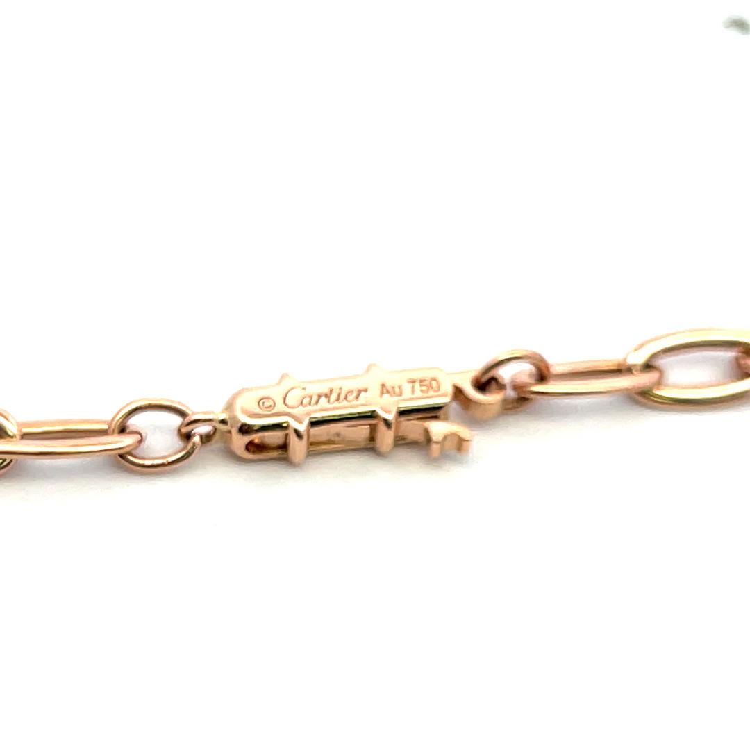 Cartier 18K Rose Gold Pendant Necklace with 0.4 Carat Round G-VS Diamond