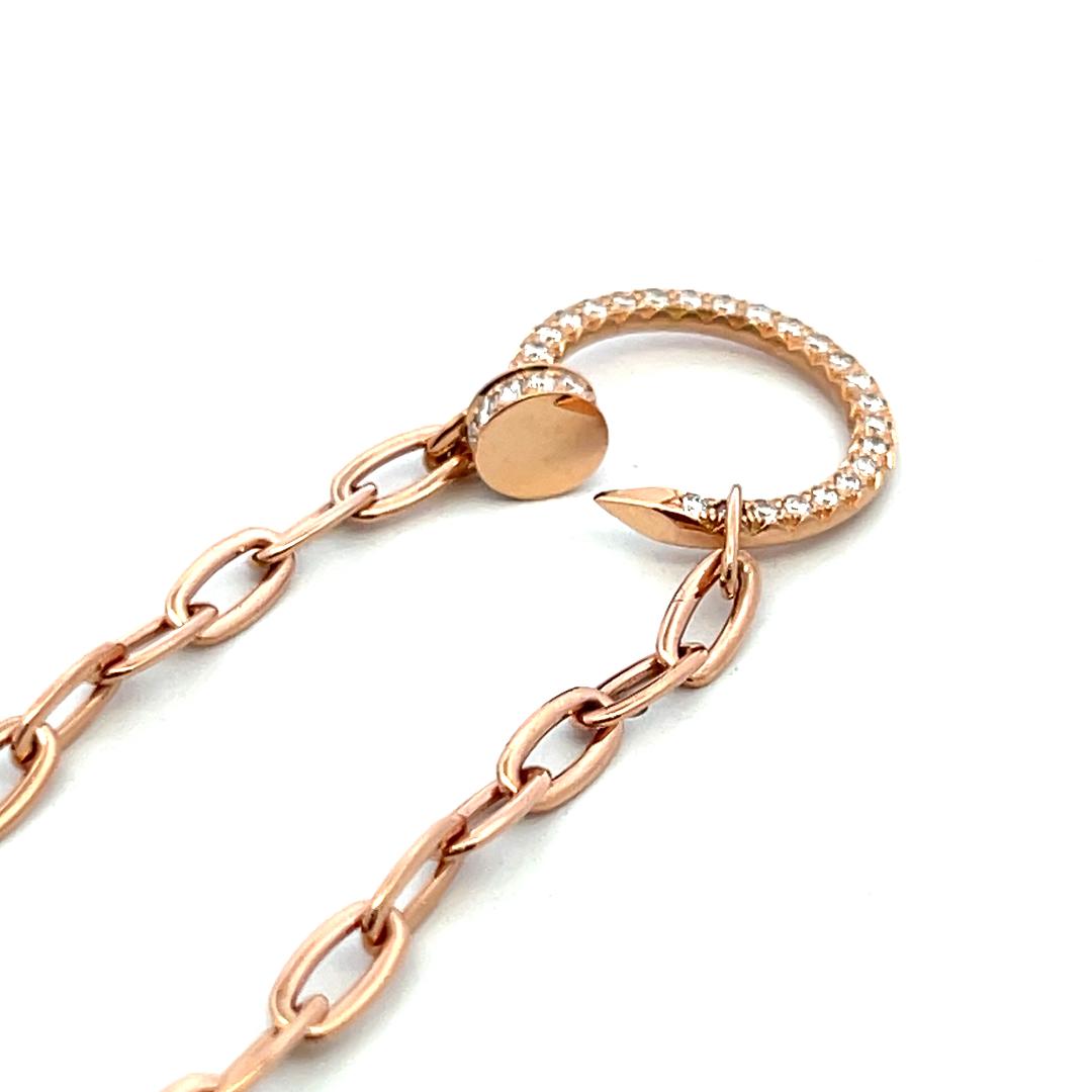 Cartier 18K Rose Gold Pendant Necklace with 0.4 Carat Round G-VS Diamond