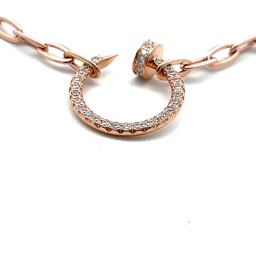 Cartier 18K Rose Gold Pendant Necklace with 0.4 Carat Round G-VS Diamond