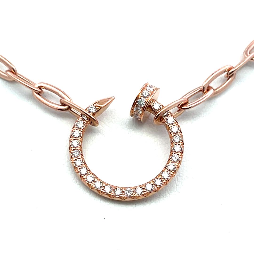 Cartier 18K Rose Gold Pendant Necklace with 0.4 Carat Round G-VS Diamond
