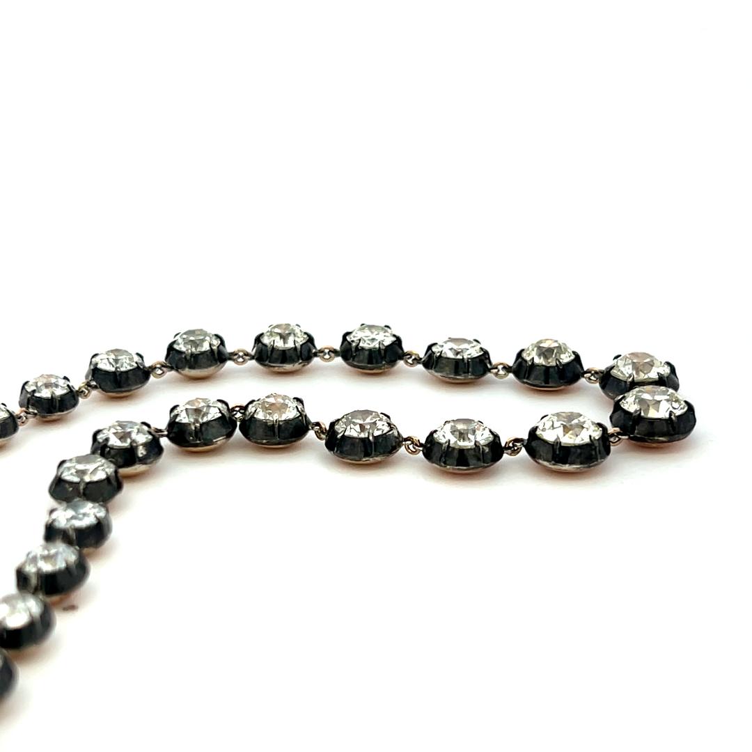 18K Gold-Silver Rivera Necklace 29.66 ct Circular & Old European Diamonds GIA