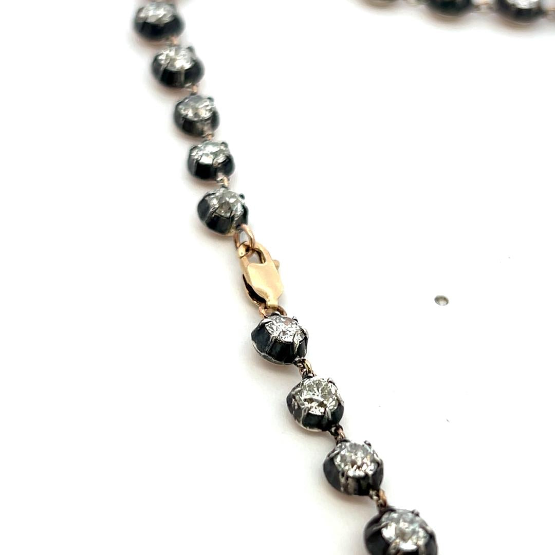 18K Gold-Silver Rivera Necklace 29.66 ct Circular & Old European Diamonds GIA