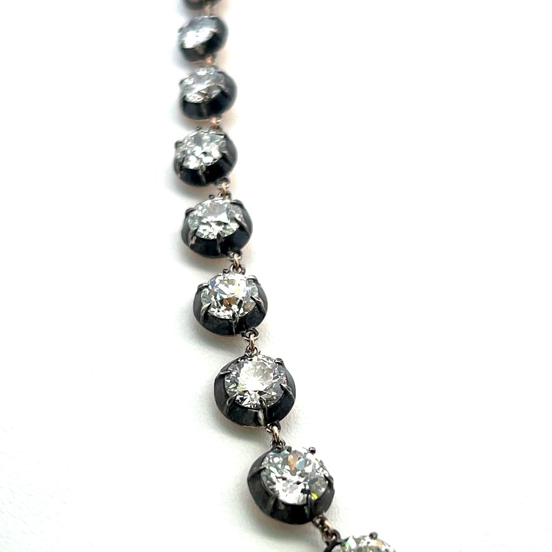 18K Gold-Silver Rivera Necklace 29.66 ct Circular & Old European Diamonds GIA