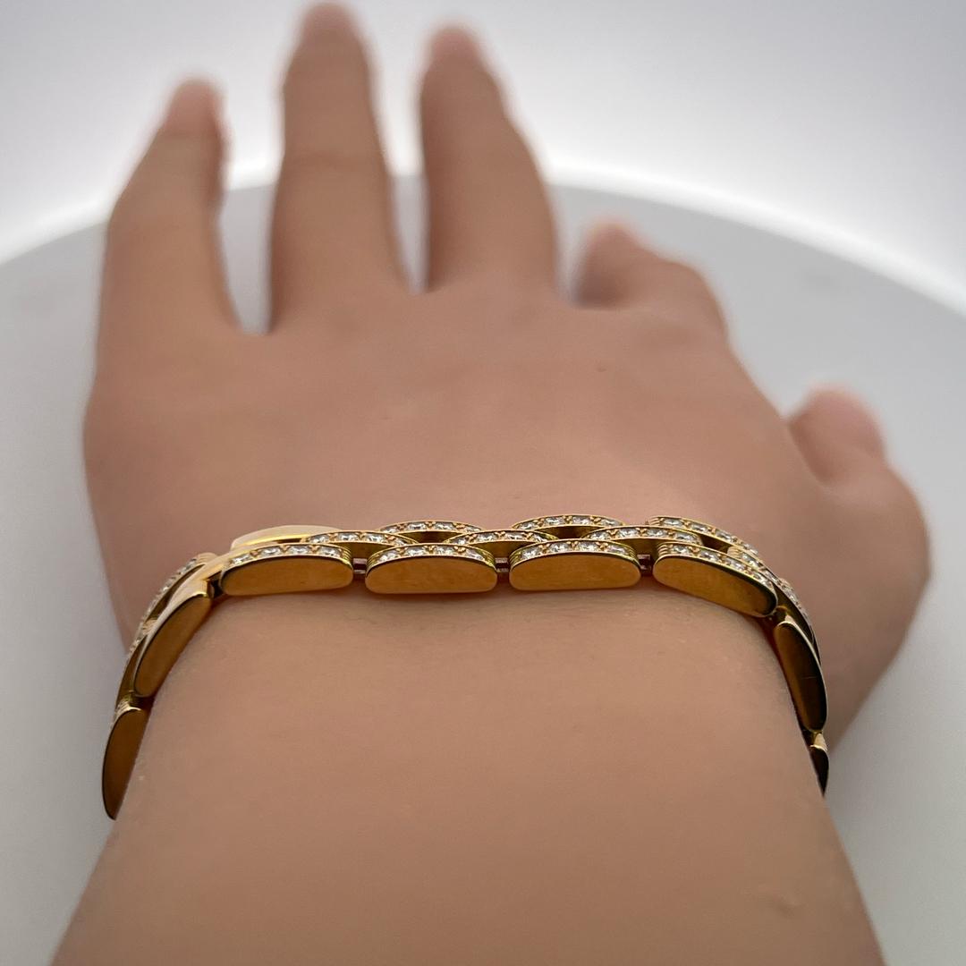 Cartier 18K YG Maillion Link Bracelet with 3 Carat Diamonds with Certificate
