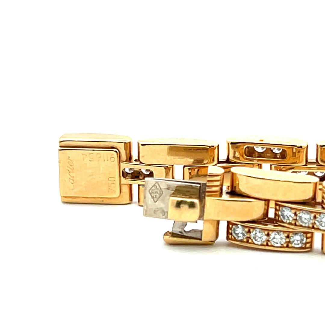 Cartier 18K YG Maillion Link Bracelet with 3 Carat Diamonds with Certificate