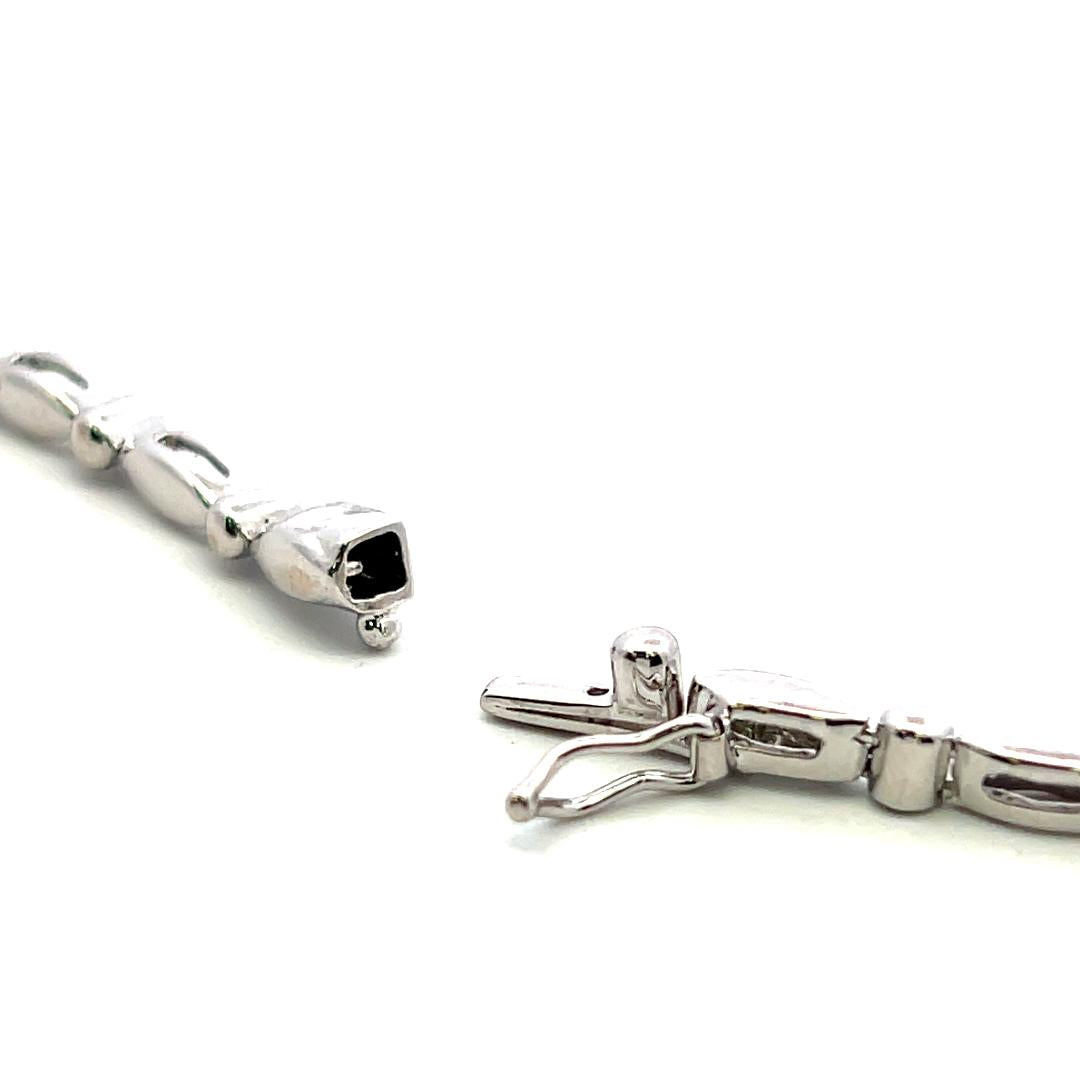 Estate 18K White Gold Riviera Necklace with 3.5 Carat Round H VS Diamonds