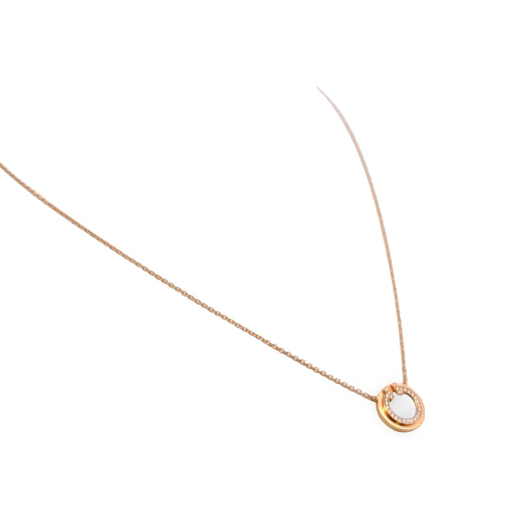Tiffany & Co 18K Rose Gold Pendant Necklace with 0.05 Carat Round F VS Diamonds