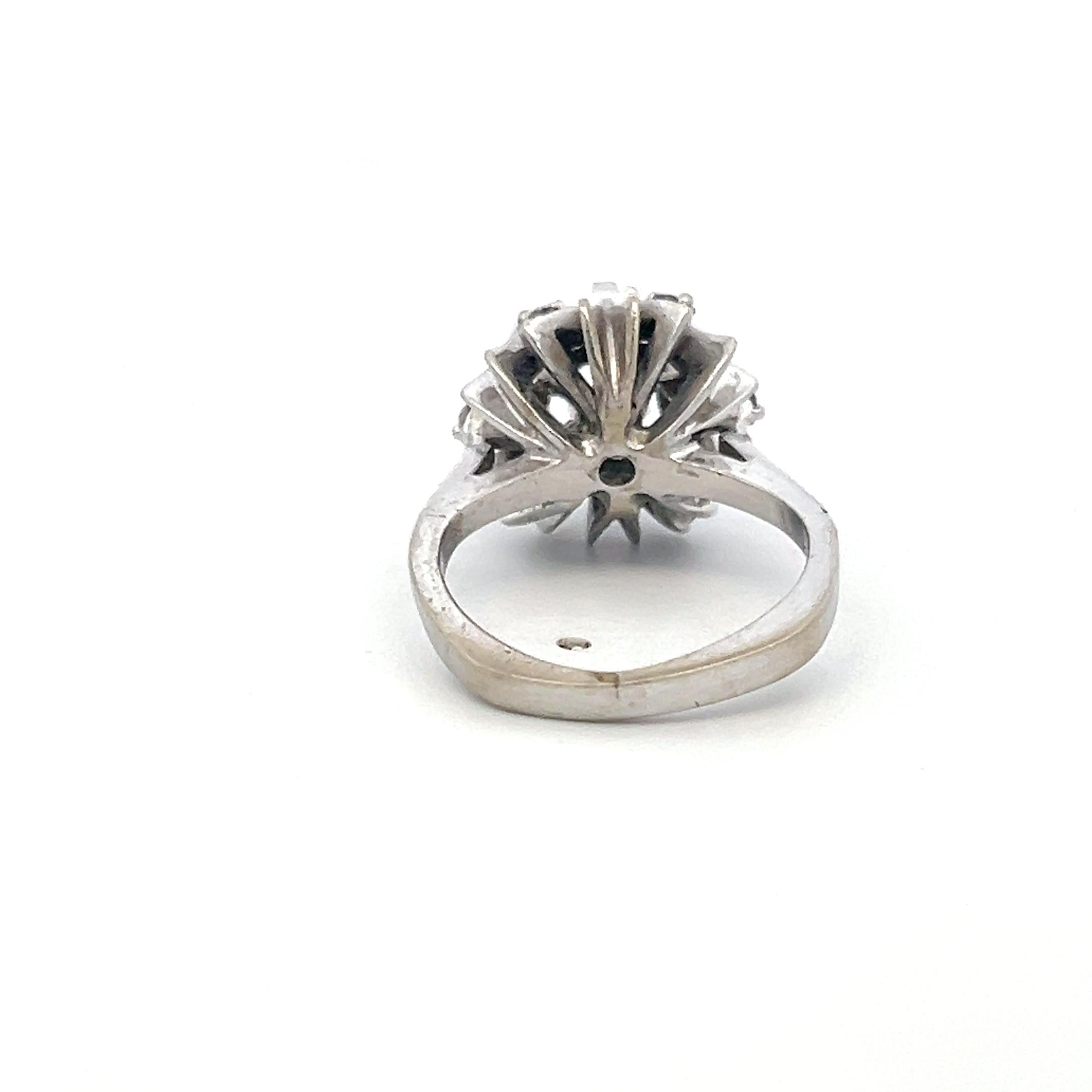 14K White Gold Semi Mount Ring with 0.36ct Round I SI Diamond Fits 6.5mm 1.00ct+