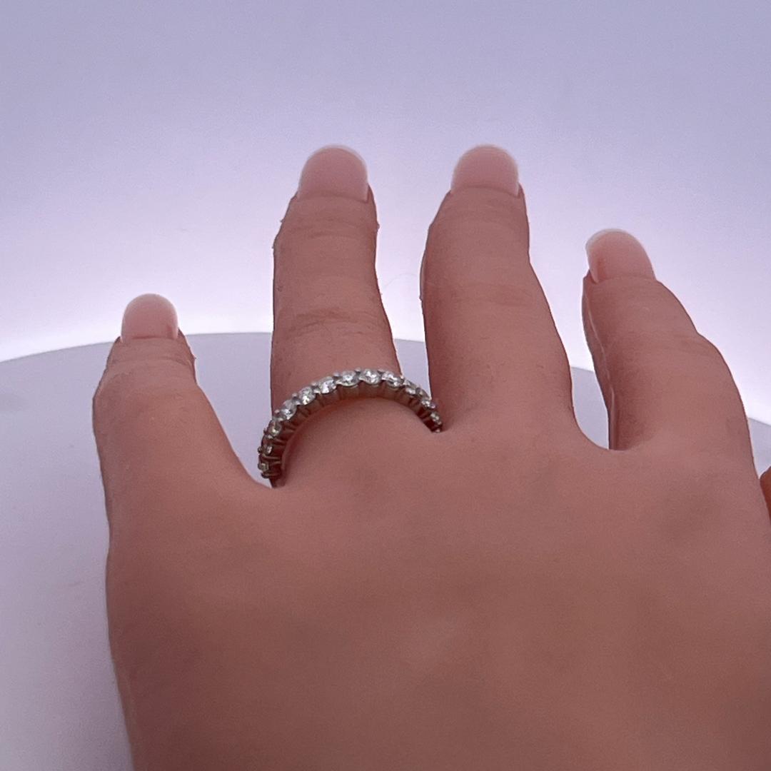 Tiffany & Co Platinum Half-Eternity Band Ring 1.1ct Round F VS Diamond Size 7.75